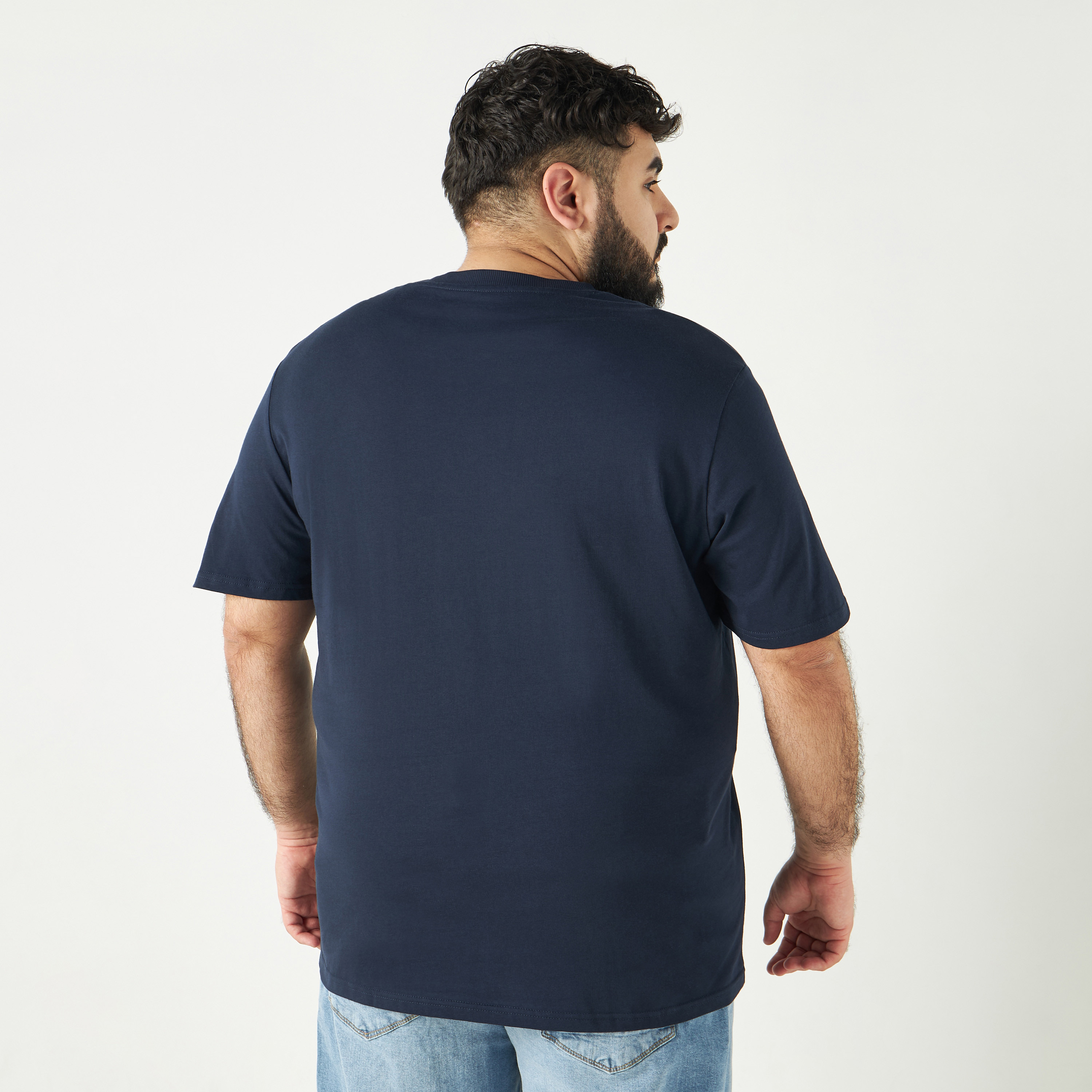 Jack and Jones Plus Size Print T-shirt with Round Neck and Short Sleeves-men-clothing-tshirtsandpolos-tshirts-image-3