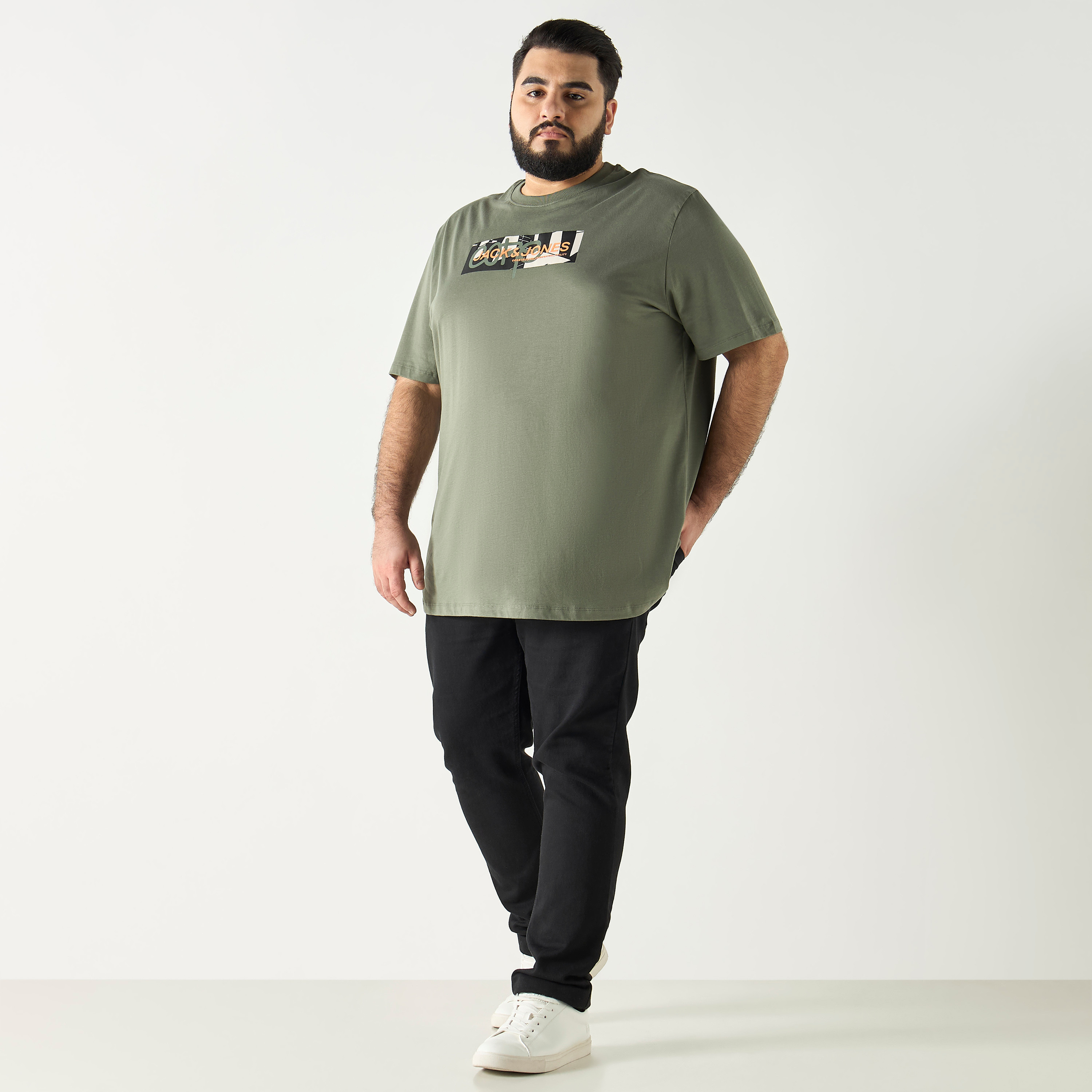 Jack & Jones Plus Size Logo Crew Neck Short Sleeves T-Shirt-men-clothing-tshirtsandpolos-tshirts-image-2