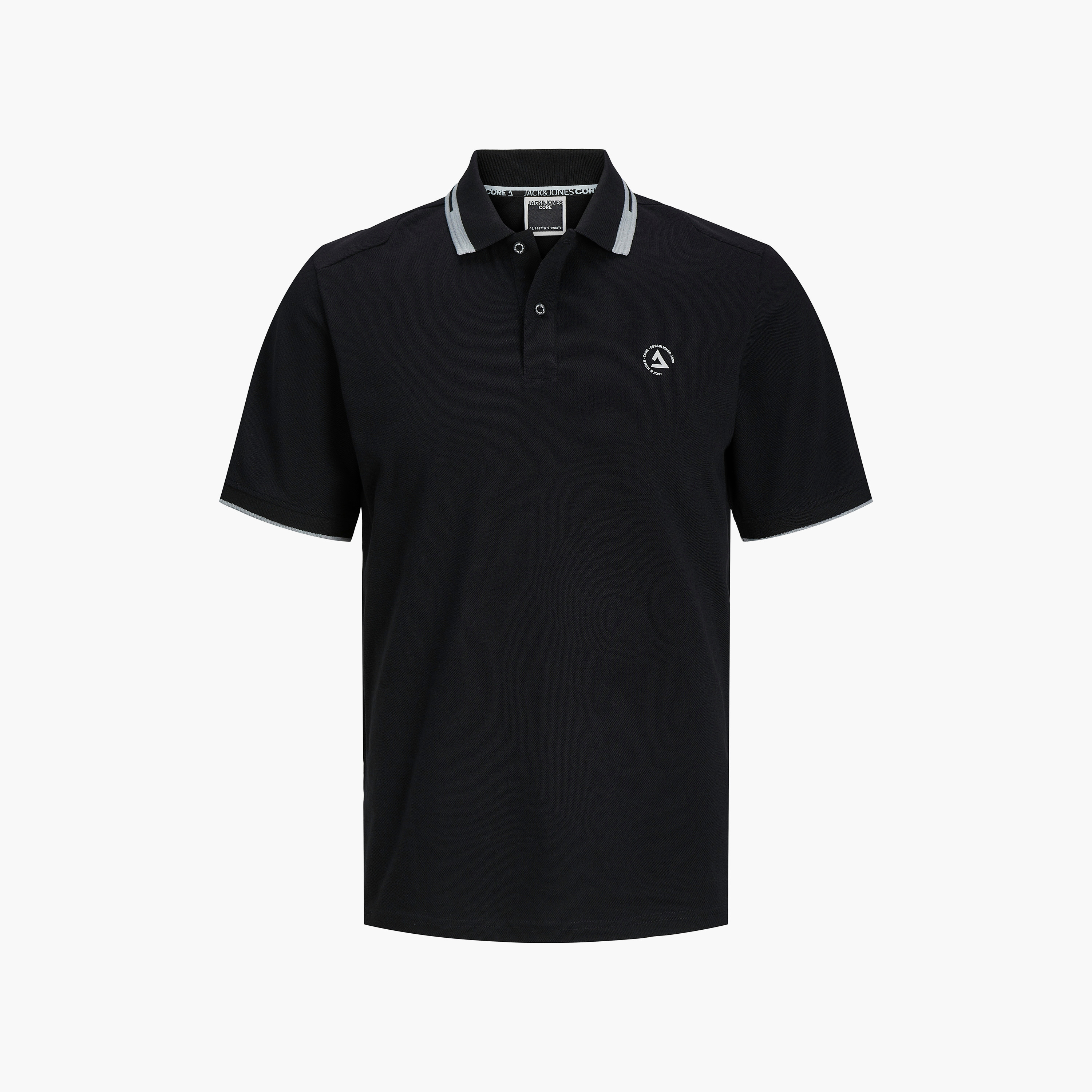 تي شيرت بولو رجالي بأكمام قصيرة سادة وياقة من جاك اند جونز-men-clothing-tshirtsandpolos-polos-image-1