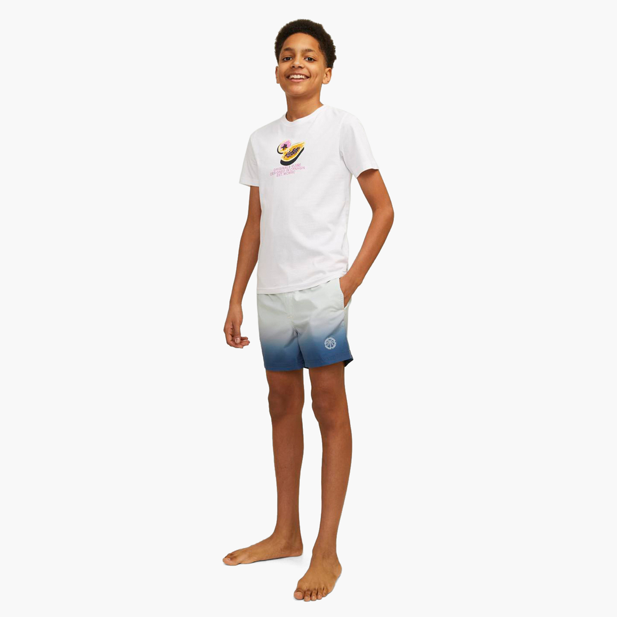 Jack & Jones Junior Ombre Print Swim Shorts with Pockets and Drawstring Closure-boys-clothing-bottoms-shorts-image-5