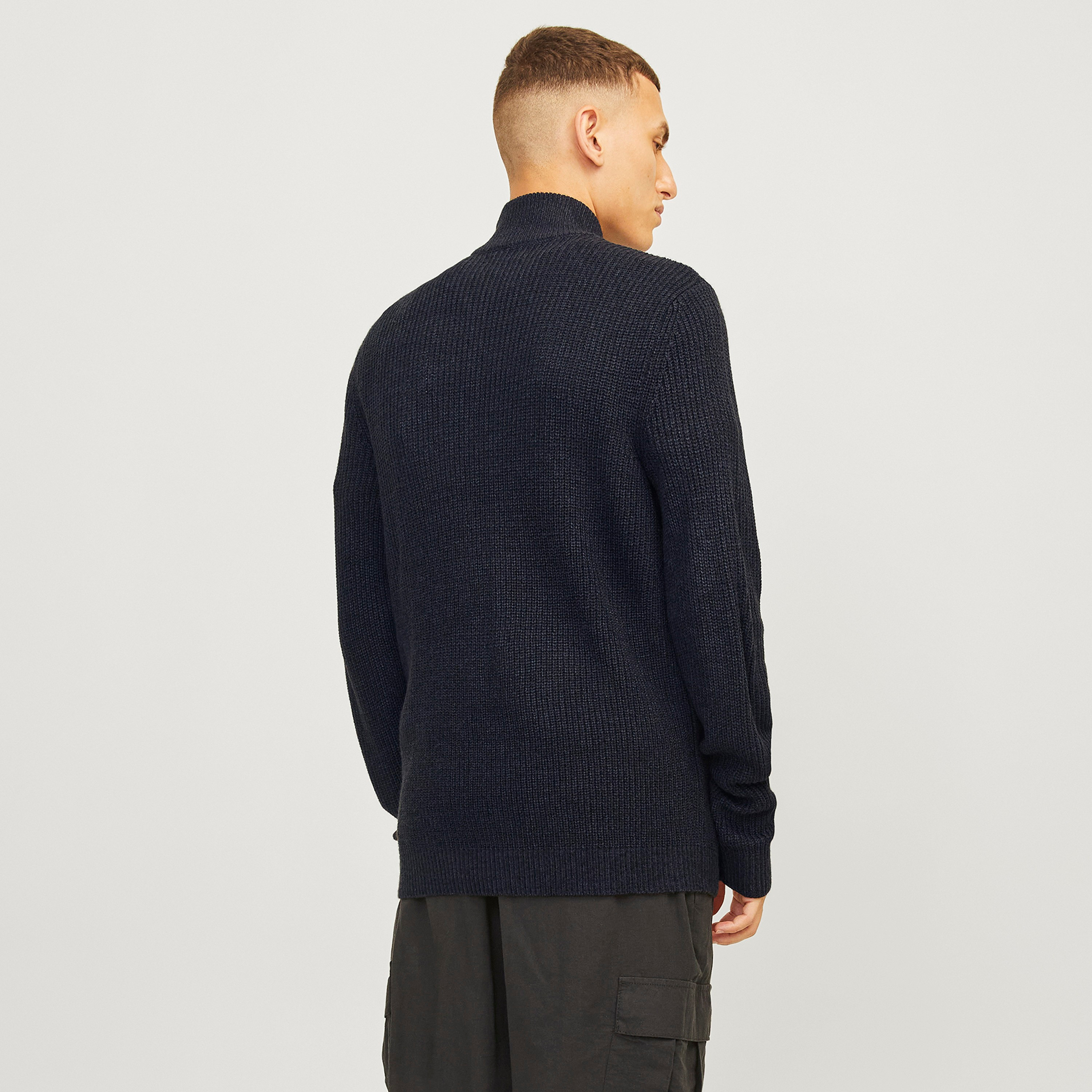 Jack & Jones Textured High Neck Long Sleeves Men's Knit Sweater-men-clothing-sweatersandpullovers-image-4