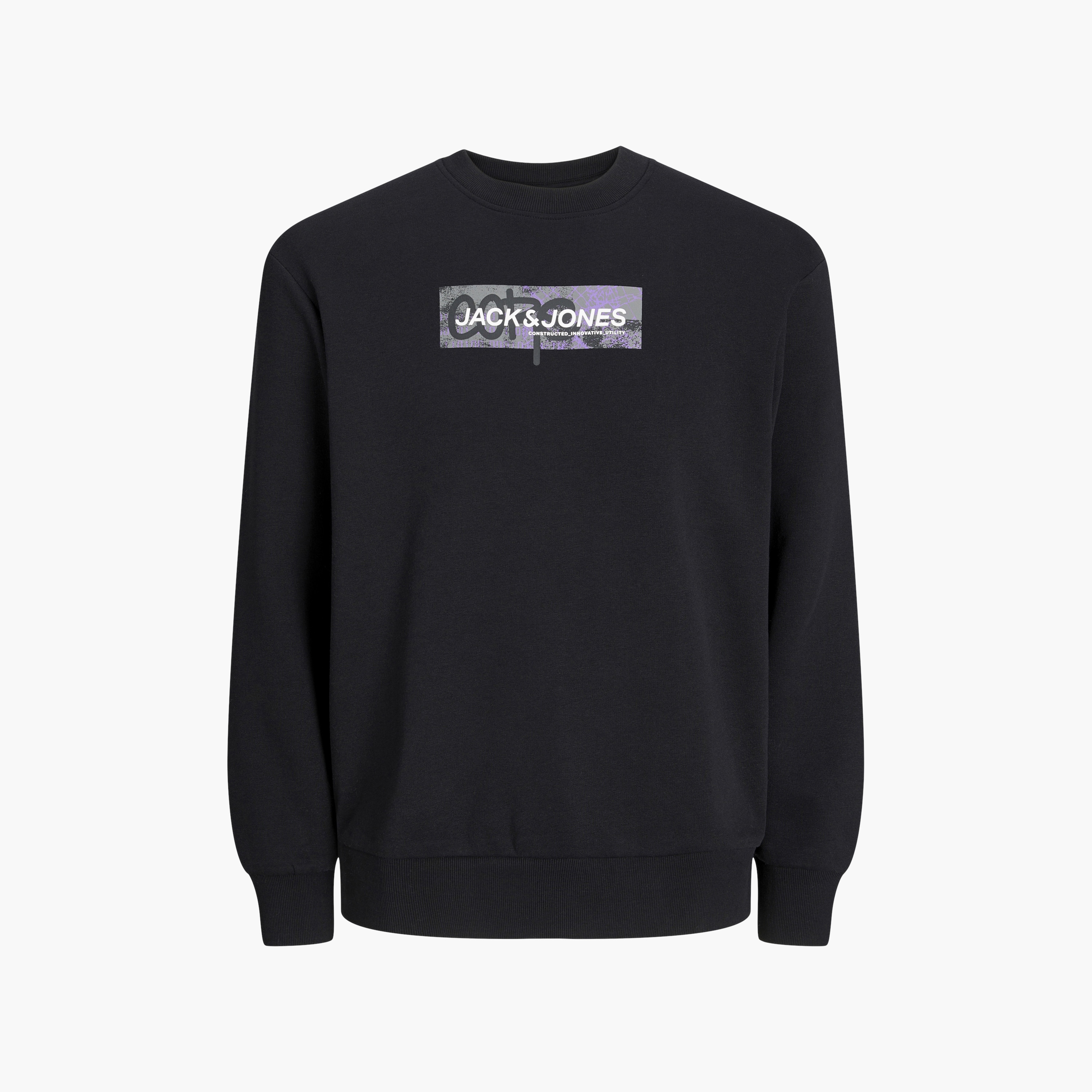 Jack & Jones Plus Size Logo Crew Neck Long Sleeves Sweatshirt-men-winterwear-hoodiesandsweatshirts-image-1
