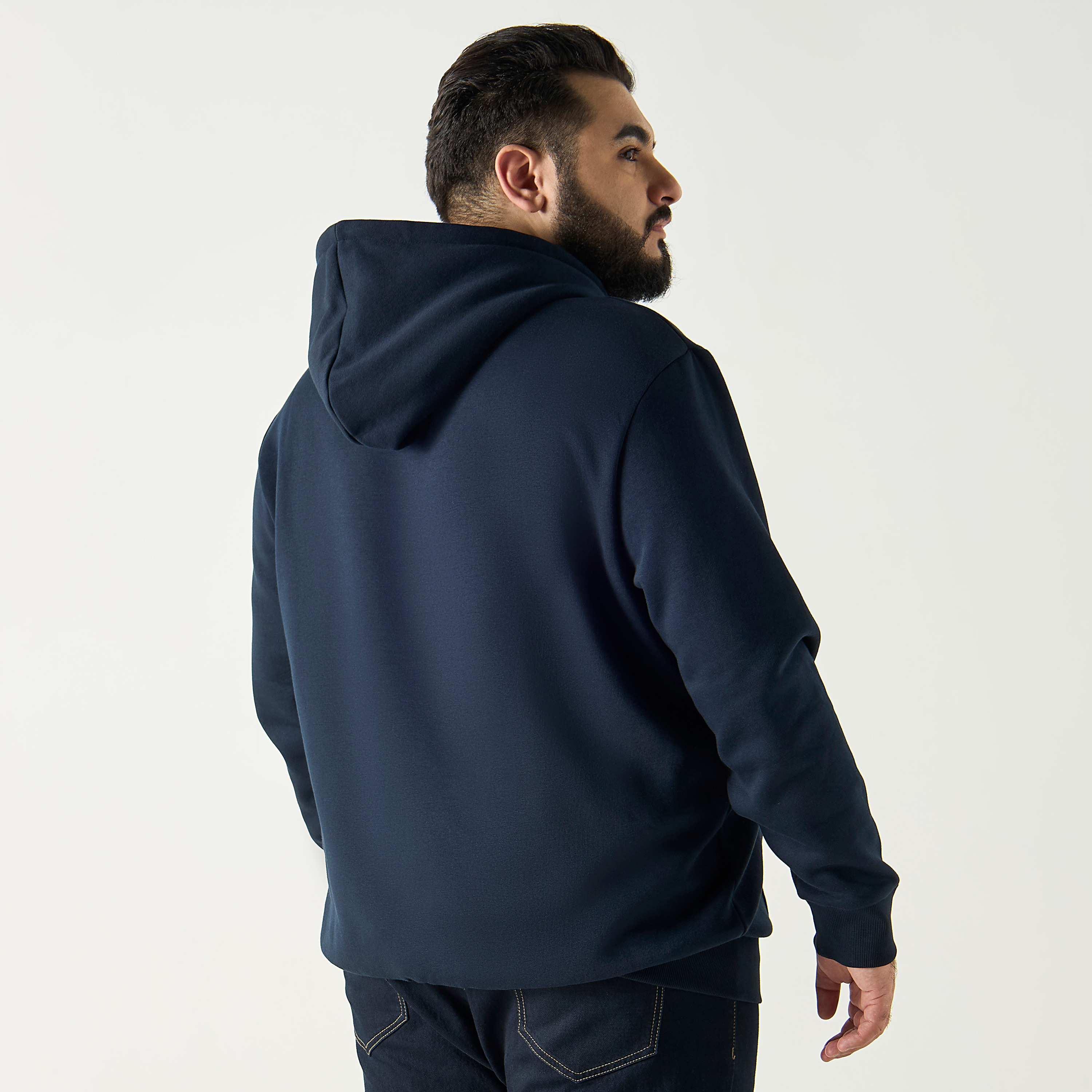 Jack & Jones Plus Size Logo Print Hoodie with Kangaroo Pocket-men-winterwear-hoodiesandsweatshirts-image-3