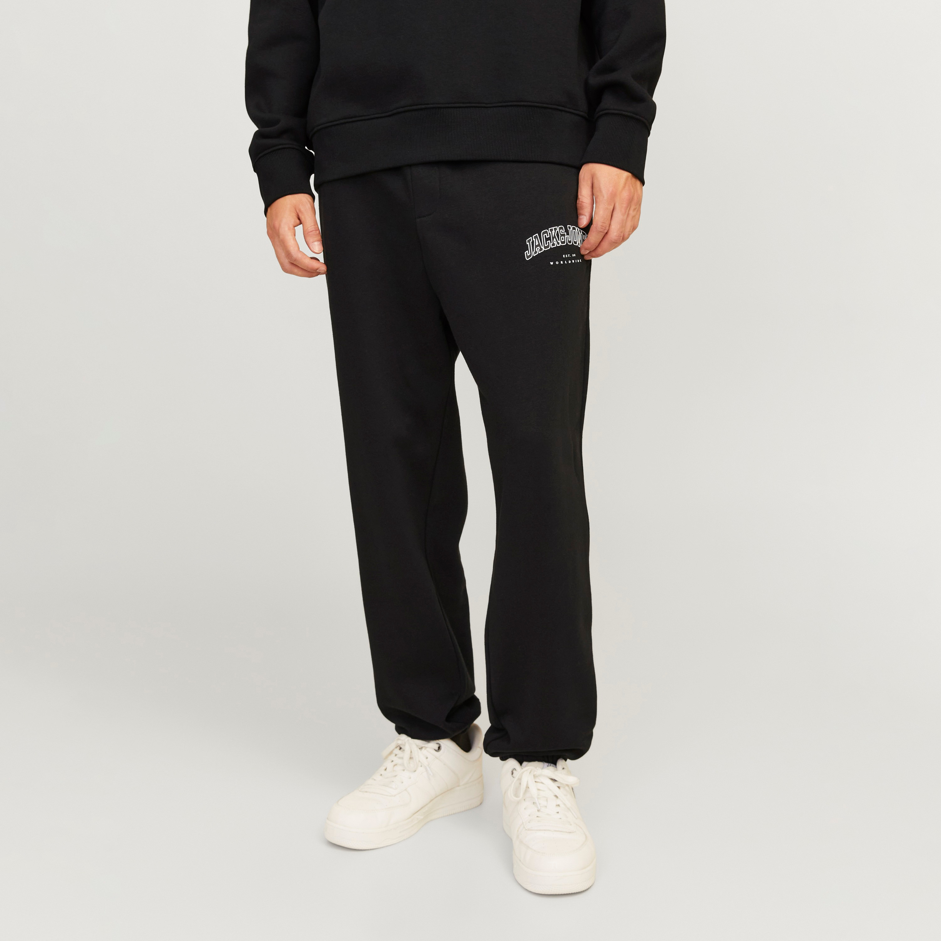 Jack & Jones Logo Mid-Rise Elasticated and Drawstring Waistband Men's Jogger-men-clothing-bottoms-joggers-image-1
