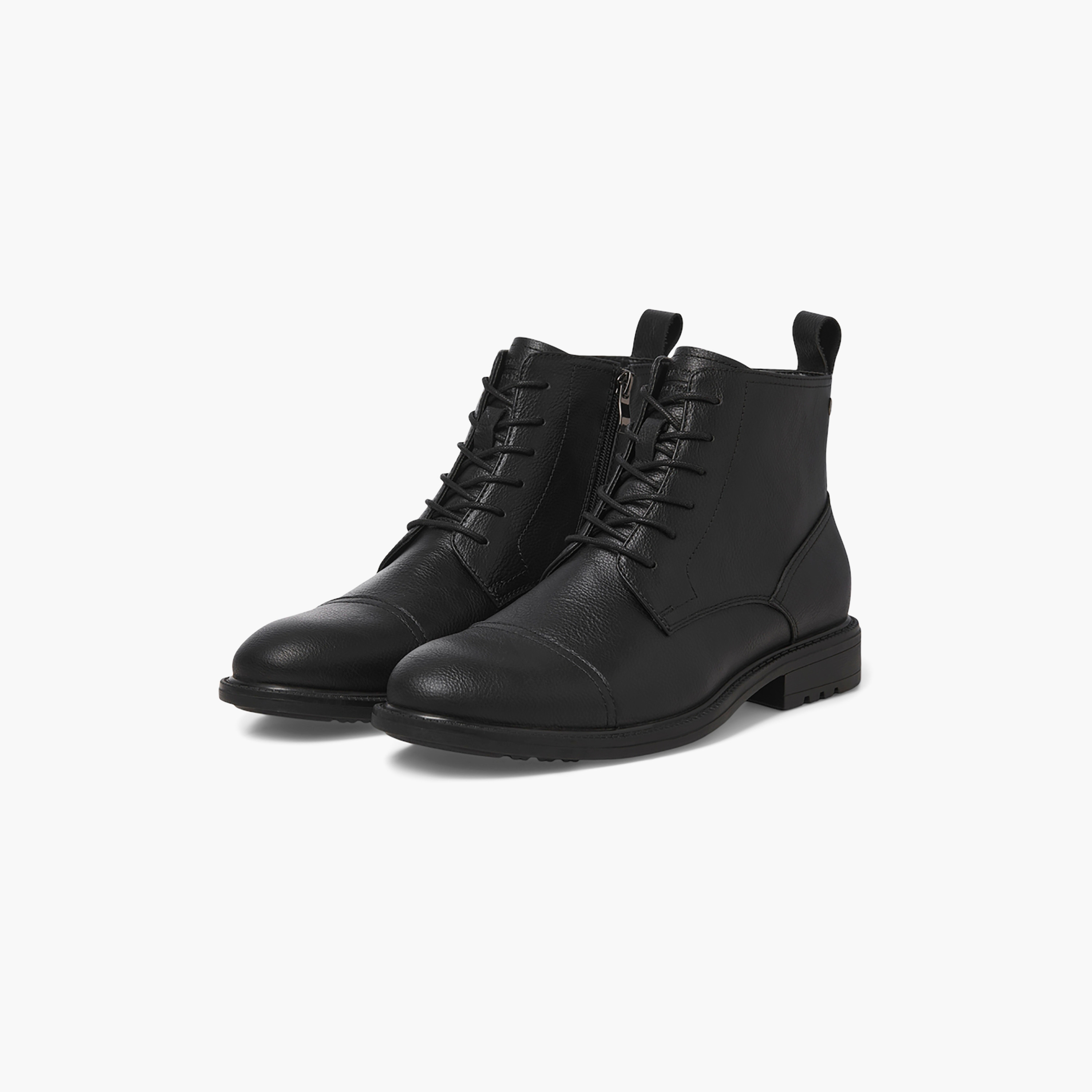 حذاء جاك آند جونز للرجال برباط للكاحل | 12257973-men-shoes-boots-image-1