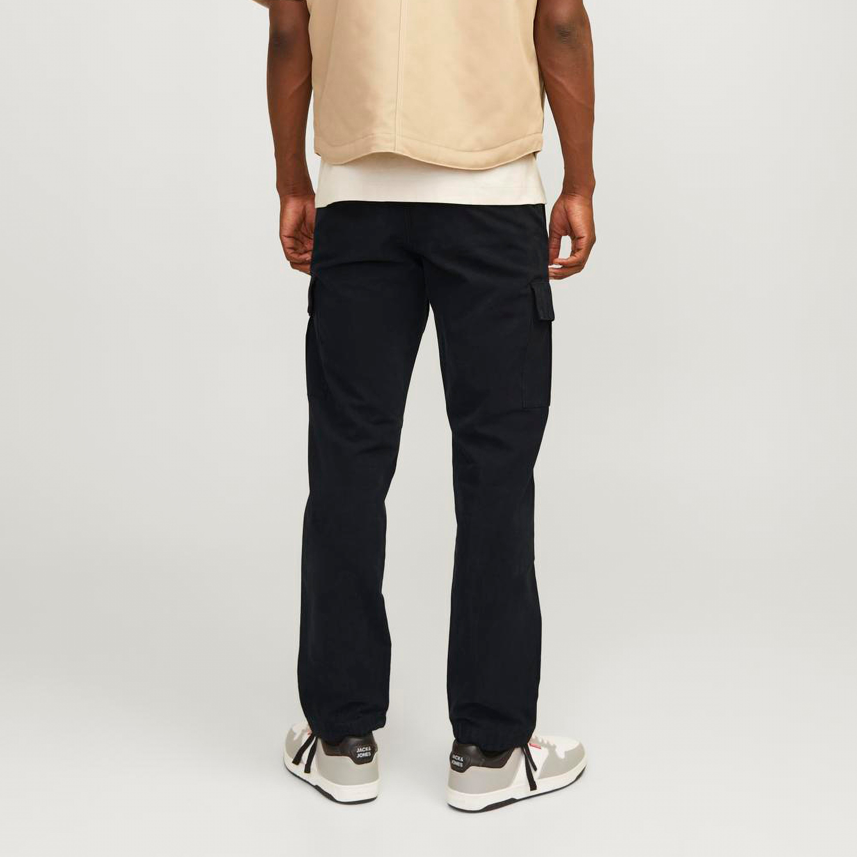 Jack & Jones Plain Mid Rise Buttoned Cargo Trousers-men-clothing-bottoms-trousersandchinos-trousers-image-4