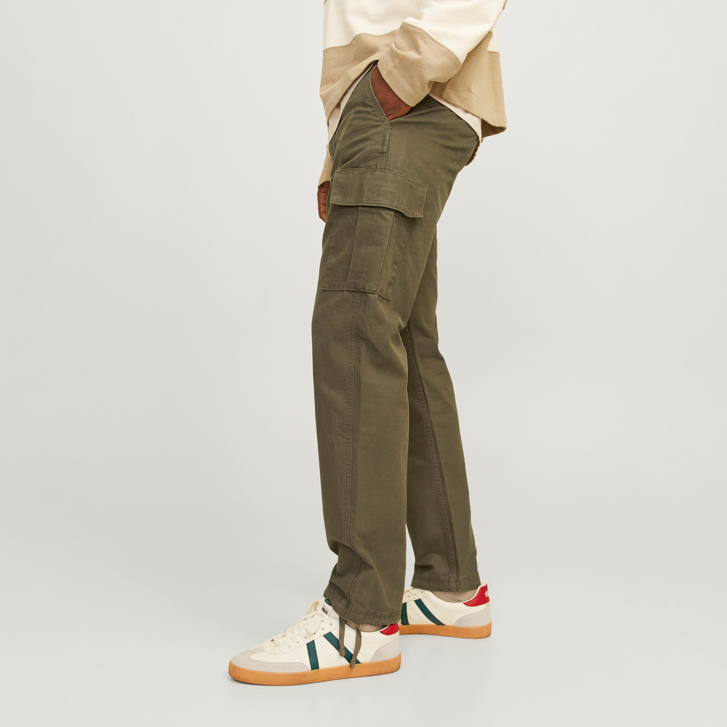 Jack & Jones Plain Mid Rise Buttoned Cargo Trousers-men-clothing-bottoms-trousersandchinos-trousers-image-5