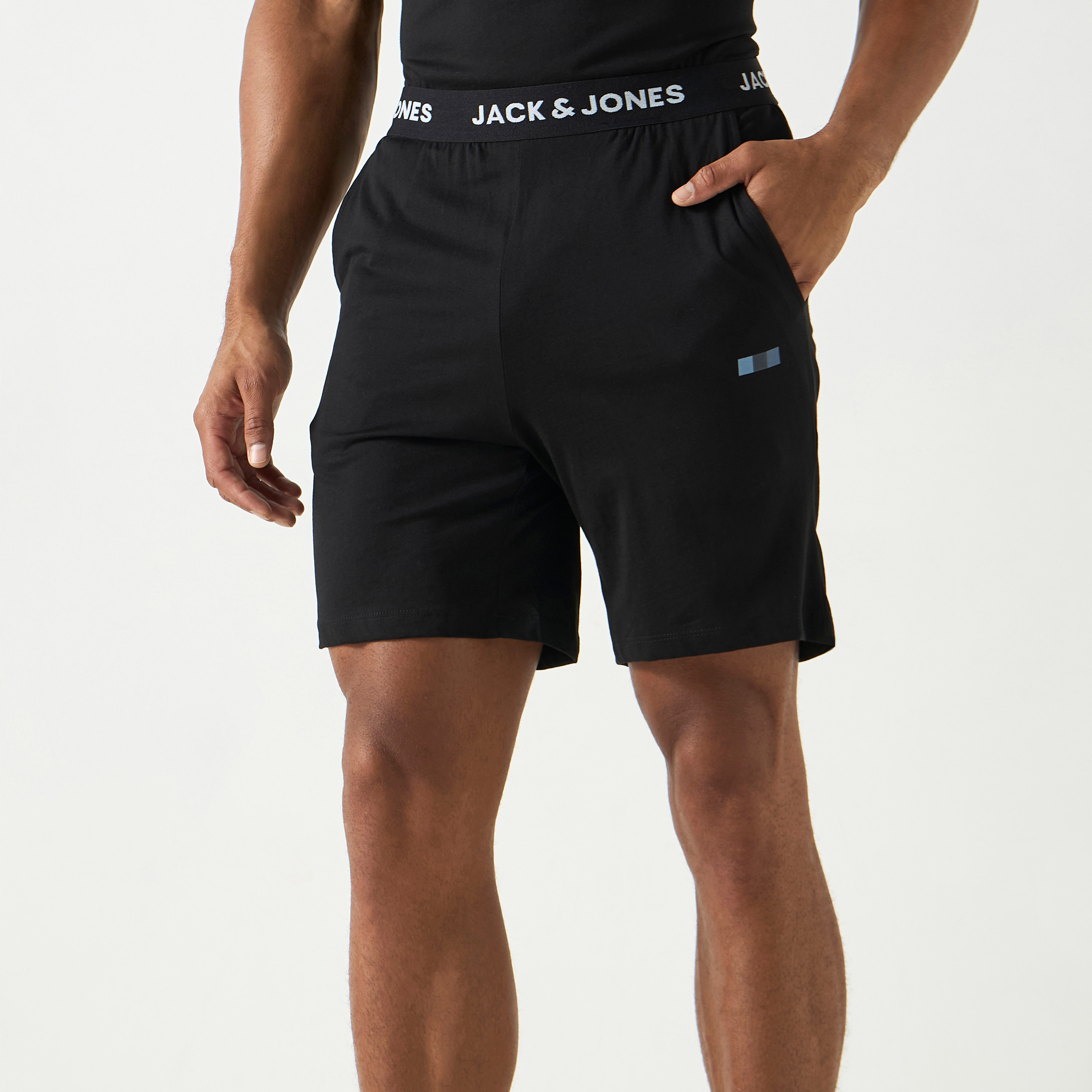 Jack & Jones Logo Crew Neck T-Shirt and Shorts Pyjama Set-men-clothing-nightwear-sets-image-3