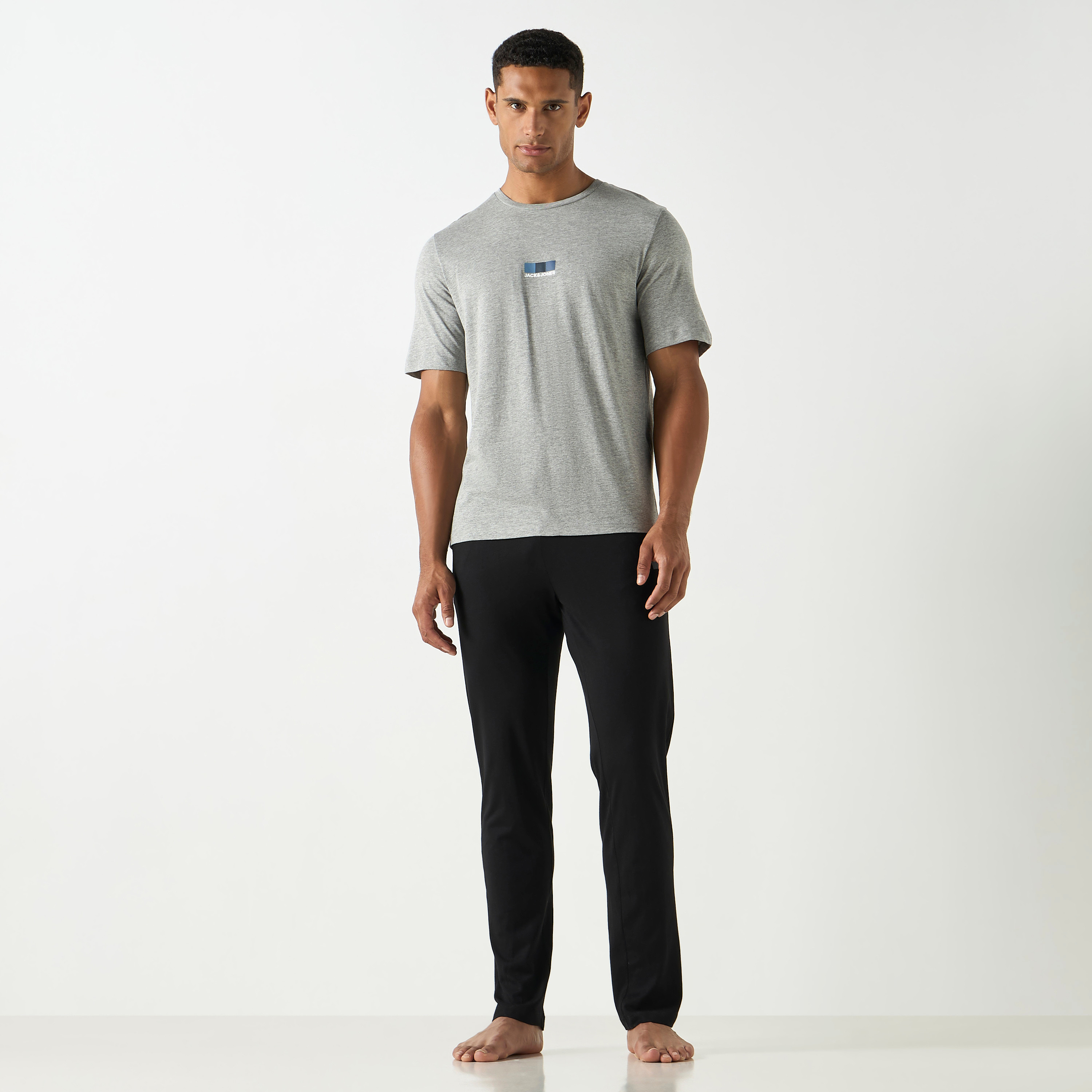 Jack & Jones Logo Crew Neck T-Shirt and Pyjama Set-men-clothing-nightwear-sets-image-1