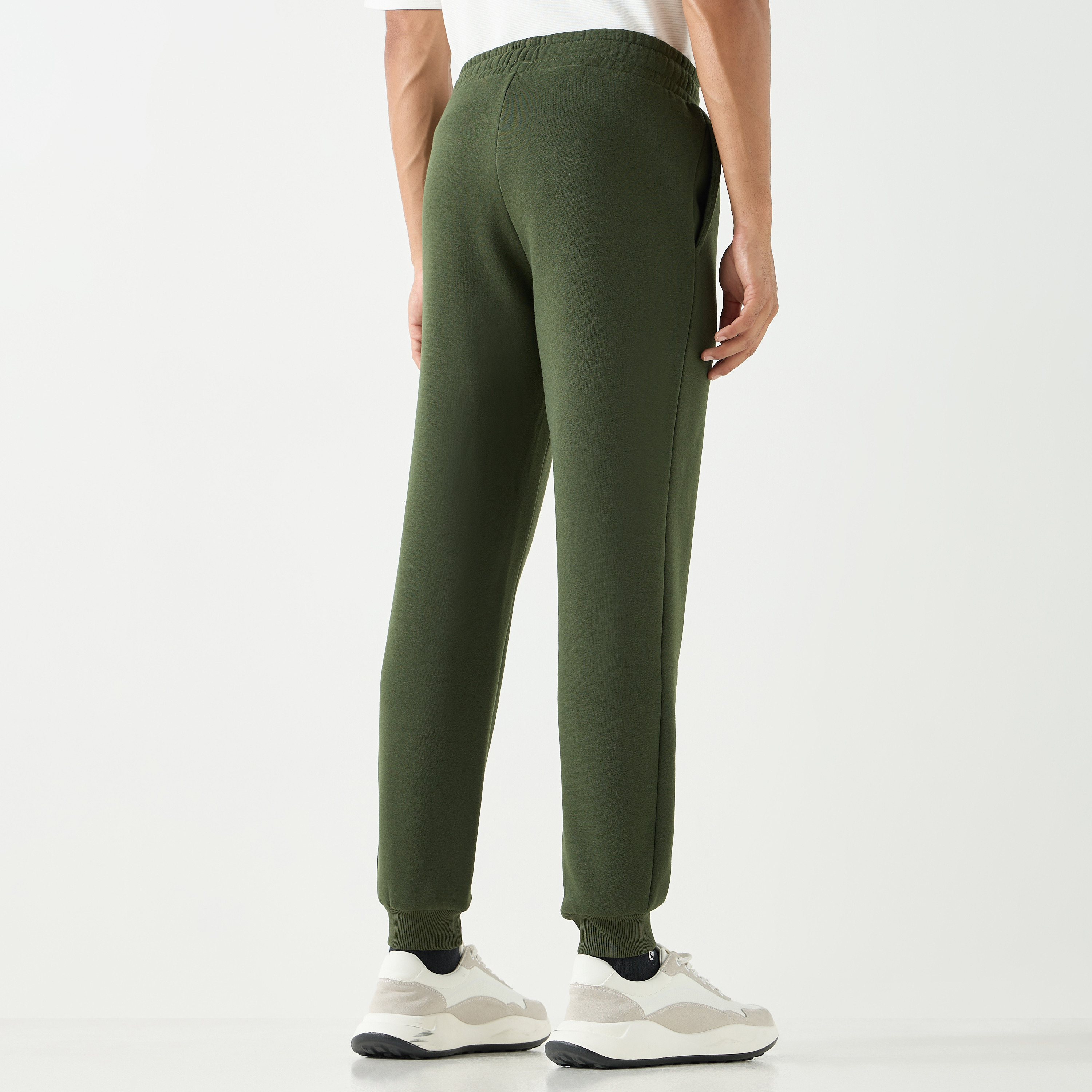 Jack & Jones Plain Mid-Rise Elasticated and Drawstring Waistband Men's Jogger-men-clothing-bottoms-joggers-image-3