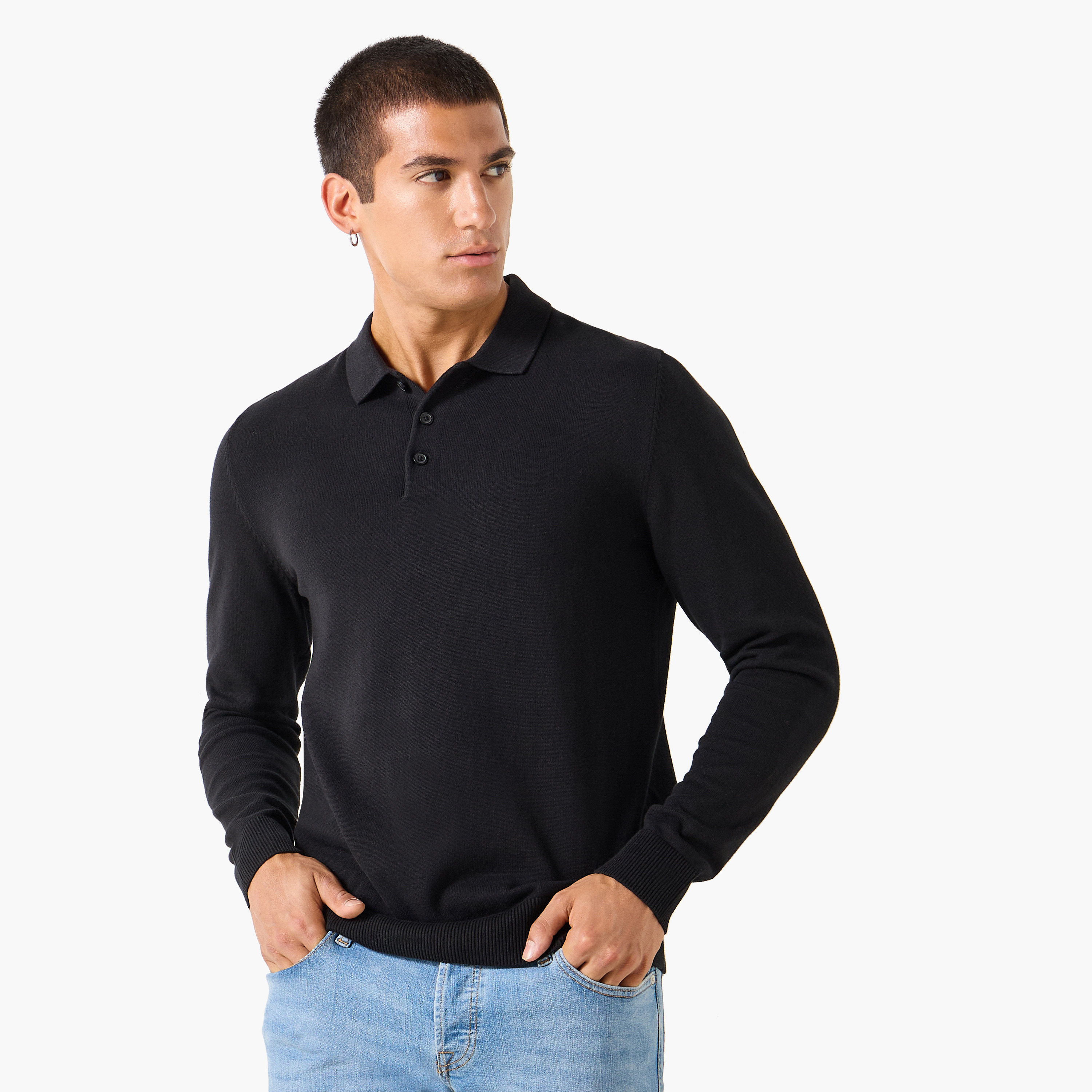Jack & Jones Plain Polo Neck Long Sleeves Men's Sweater-men-clothing-sweatersandpullovers-image-3