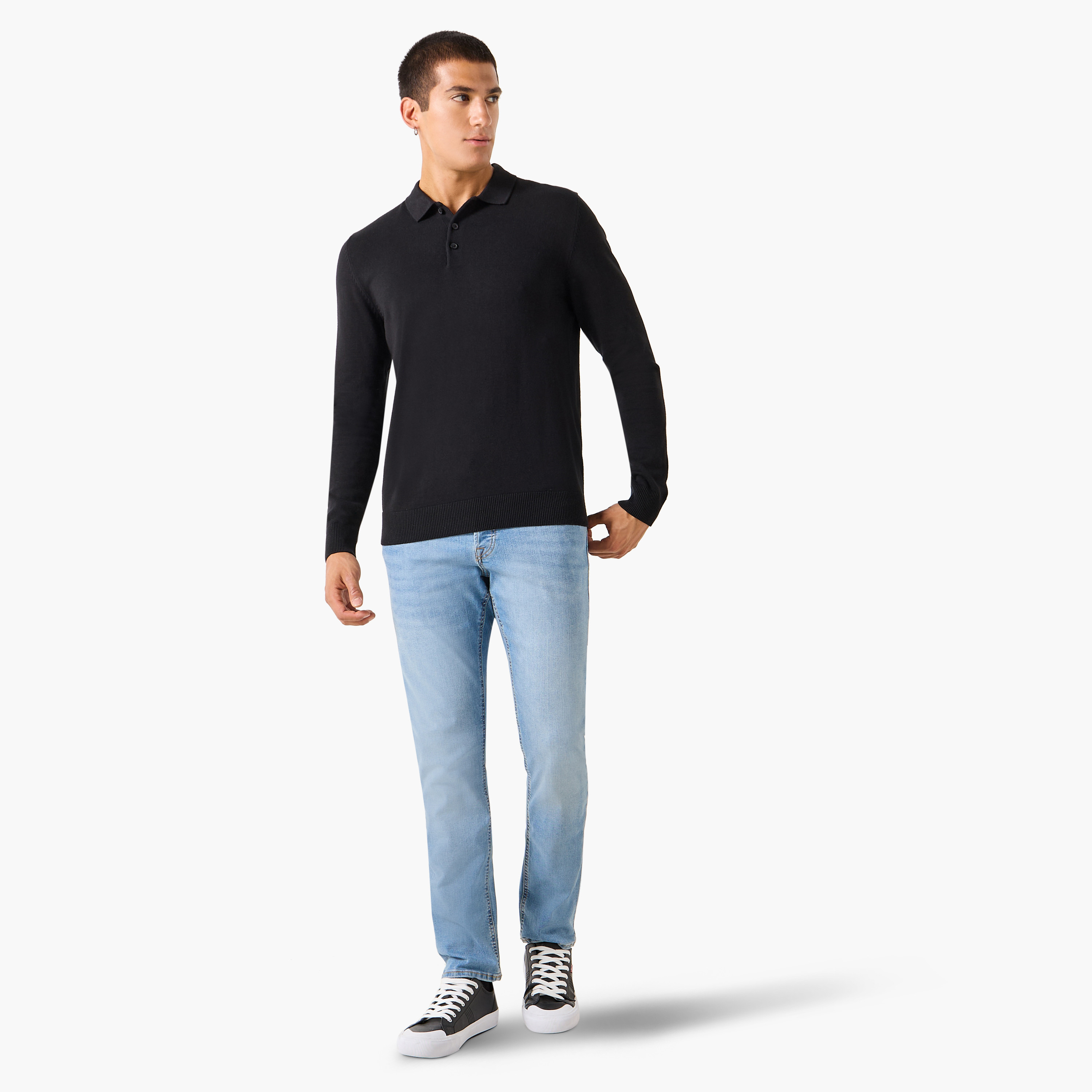 Jack & Jones Plain Polo Neck Long Sleeves Men's Sweater-men-clothing-sweatersandpullovers-image-4