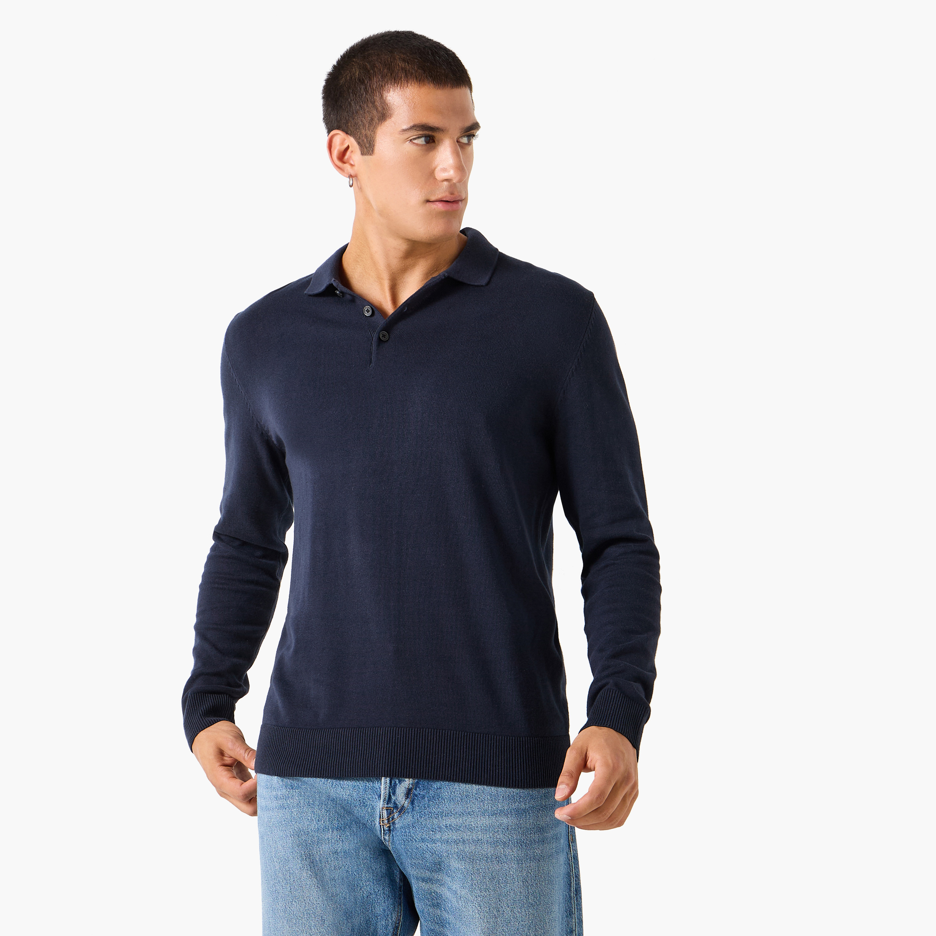 Jack & Jones Plain Polo Neck Long Sleeves Men's Sweater-men-clothing-sweatersandpullovers-image-1