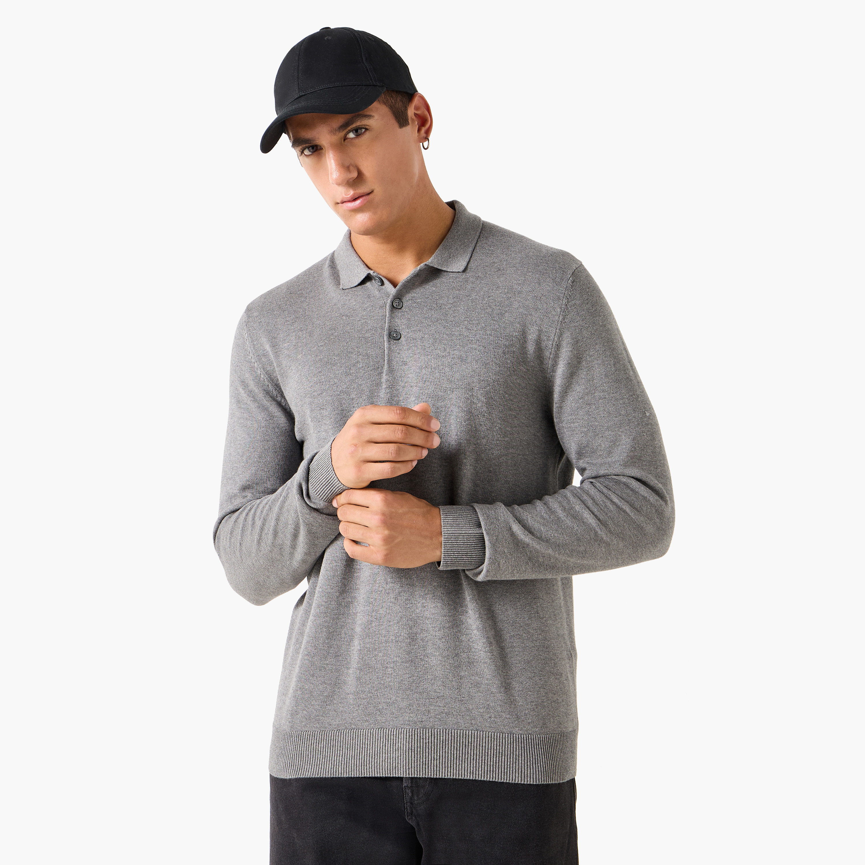 Jack & Jones Plain Polo Neck Long Sleeves Men's Sweater-men-clothing-sweatersandpullovers-image-2