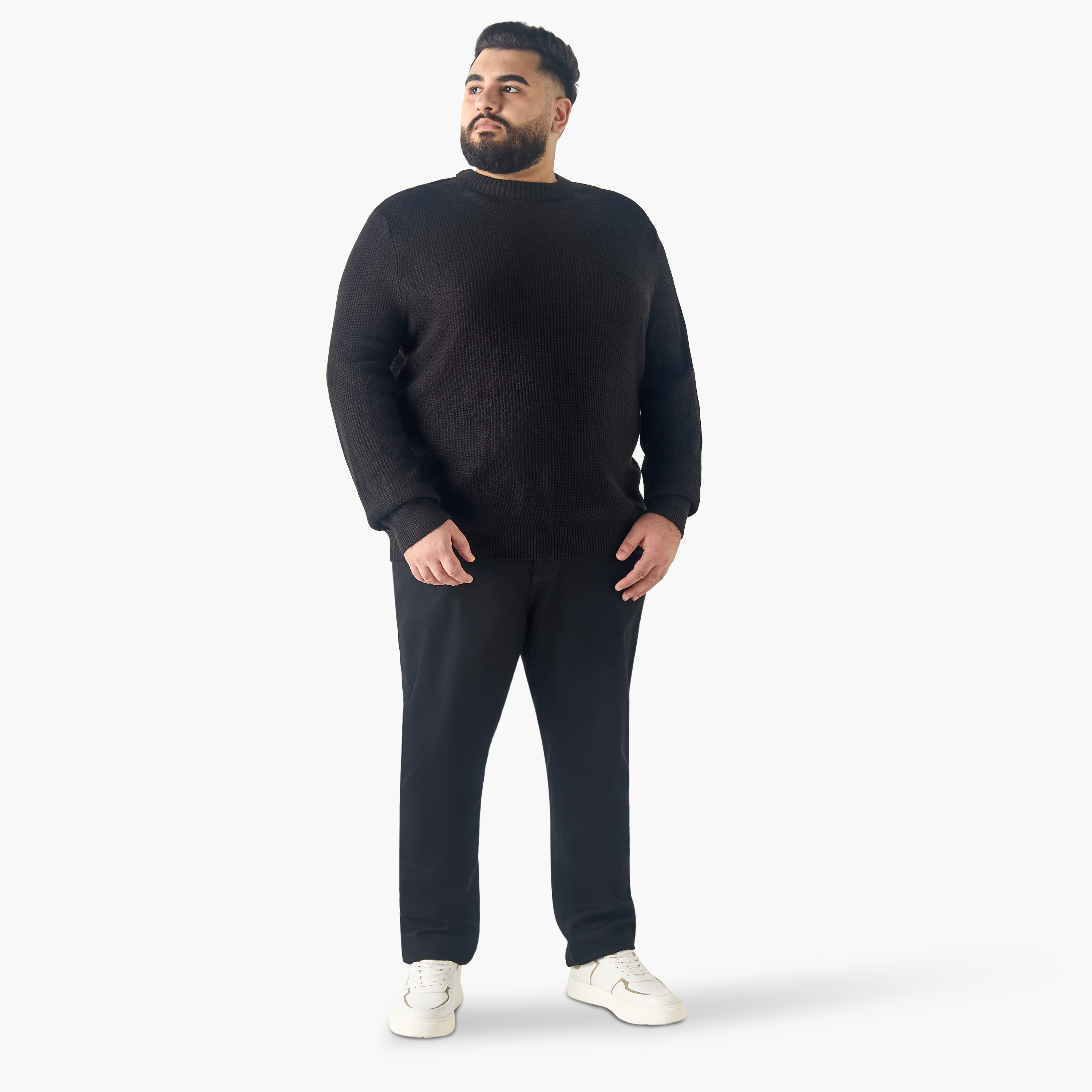 سترة للأولاد بأكمام طويلة وياقة دائرية ومقاس كبير من جاك أند جونز-men-clothing-sweatersandpullovers-image-4