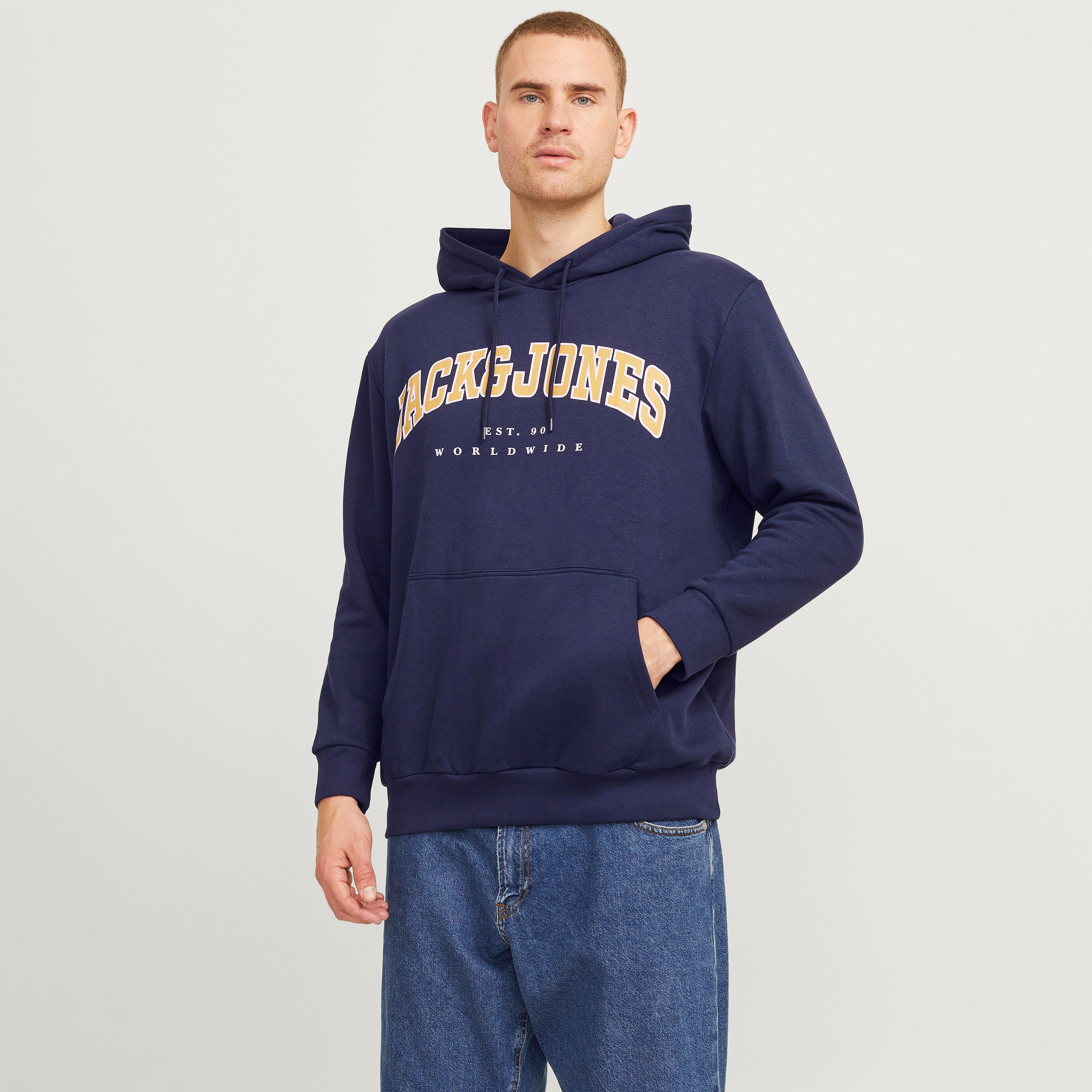 Jack & Jones Printed Brand Name Hoodie Long Sleeves Men's Sweatshirt-men-clothing-hoodiesandsweatshirts-image-1