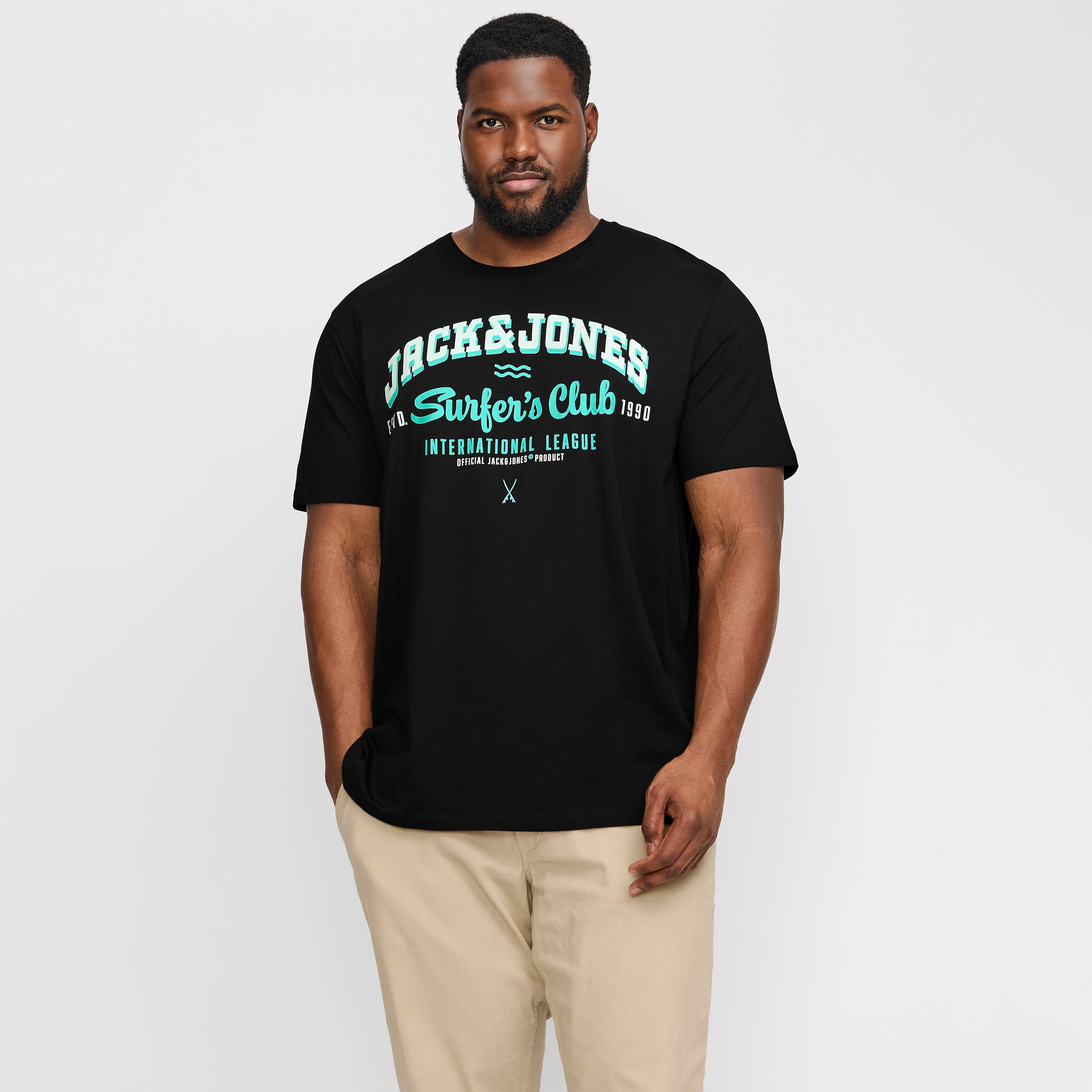 Jack & Jones Plus Size Logo Round Neck Short Sleeves Men's T-Shirt-men-clothing-tshirtsandpolos-tshirts-image-1