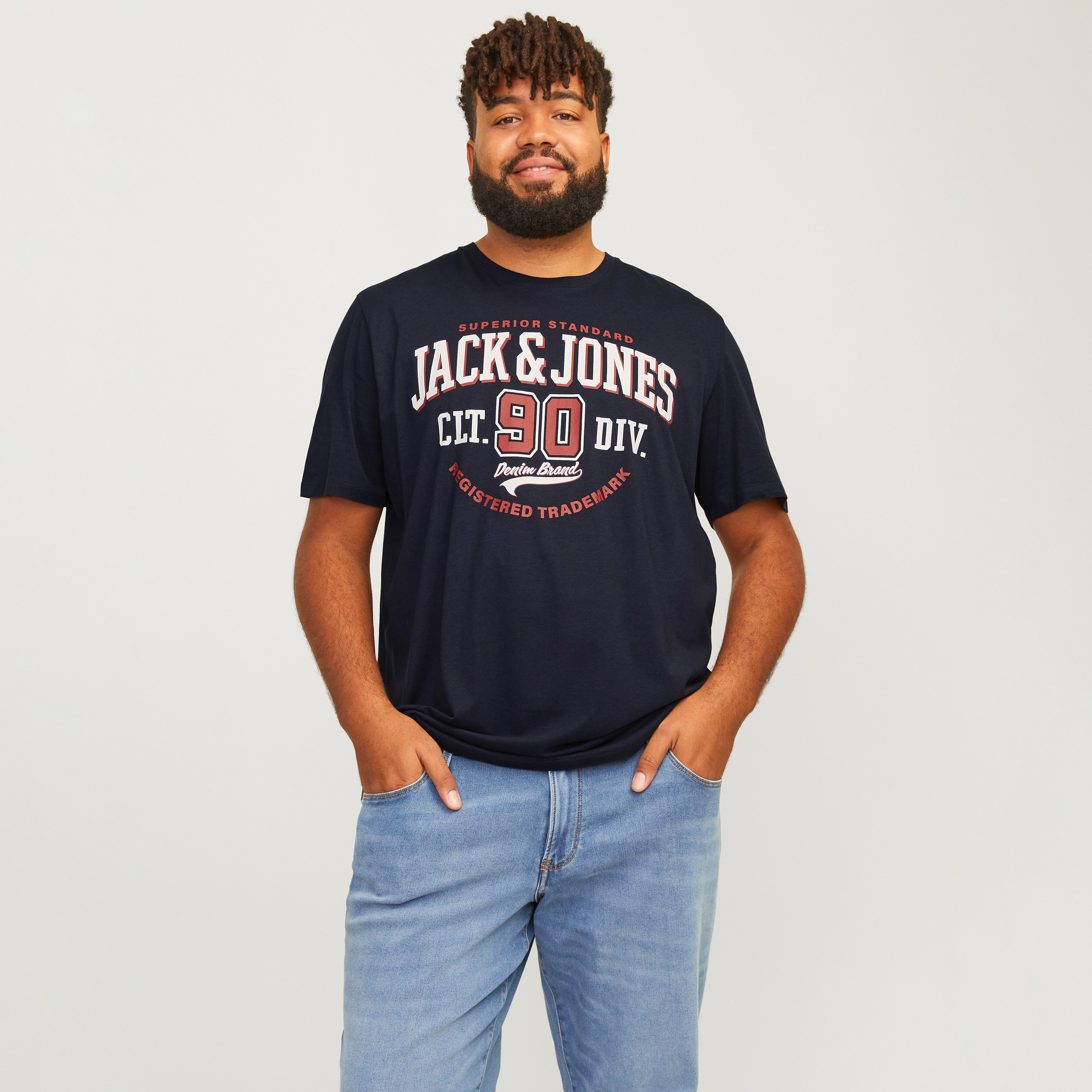 Jack & Jones Plus Size Logo Round Neck Short Sleeves Men's T-Shirt-men-clothing-tshirtsandpolos-tshirts-image-1