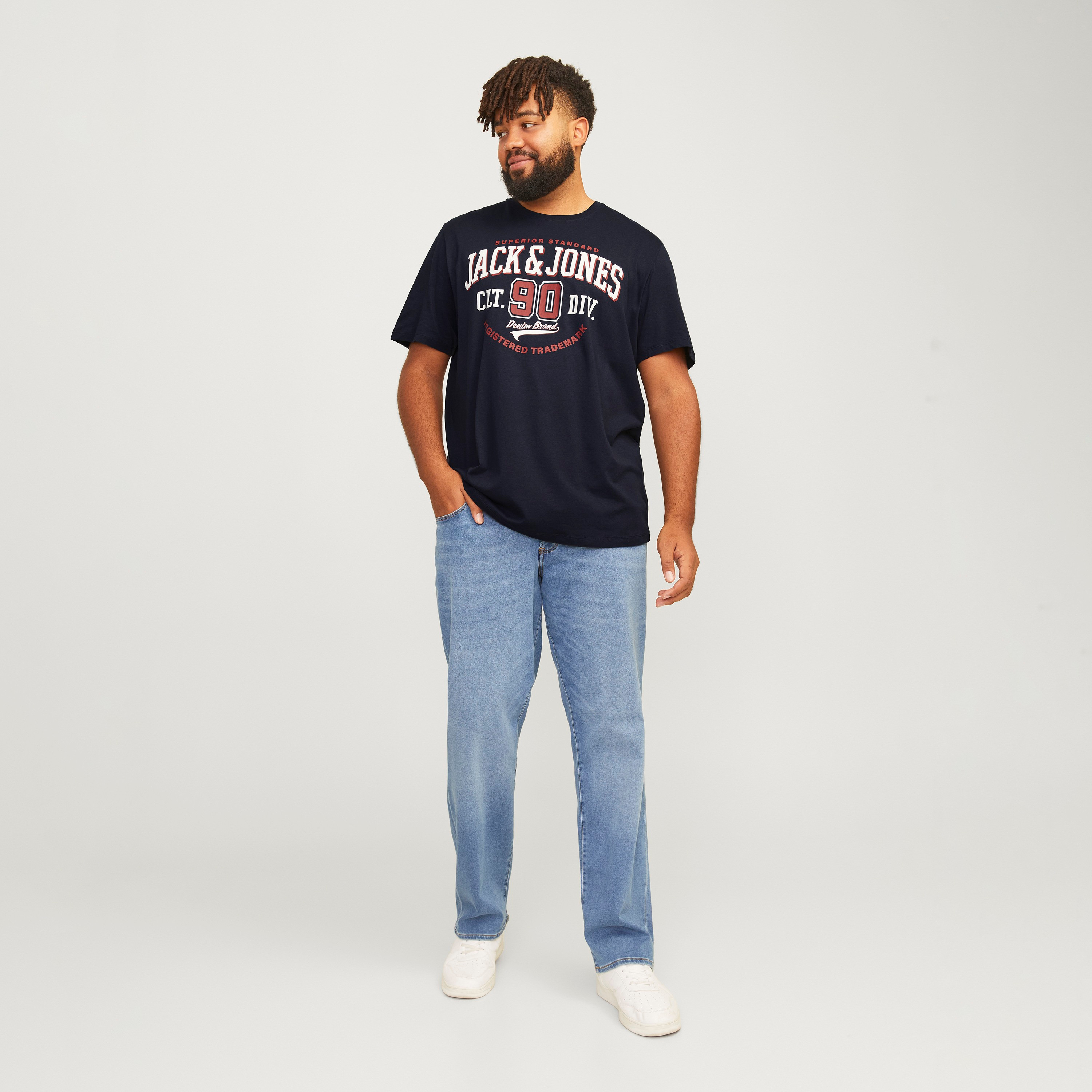 Jack & Jones Plus Size Logo Round Neck Short Sleeves Men's T-Shirt-men-clothing-tshirtsandpolos-tshirts-image-2