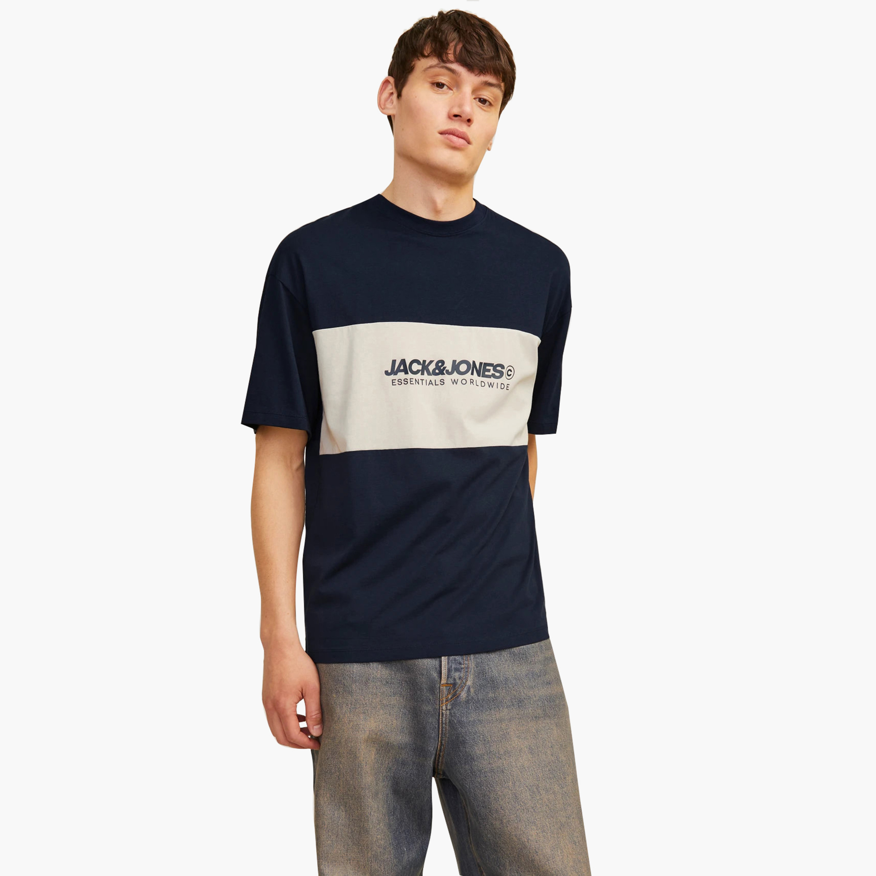 Jack & Jones Logo Crew Neck Short Sleeves Men's T-Shirt-men-clothing-tshirtsandpolos-tshirts-image-1