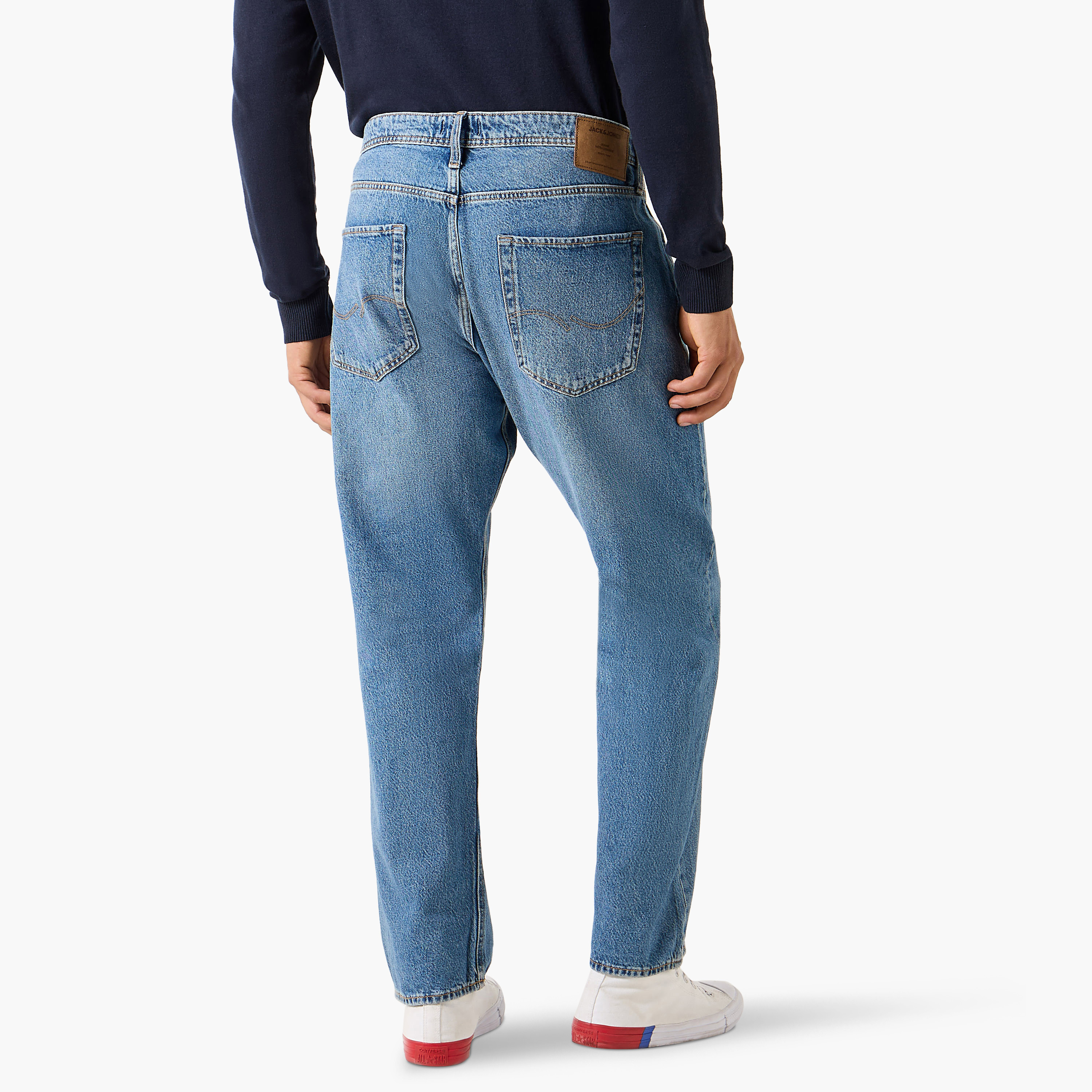 جاك آند جونز بنطال جينز رجالي بقصة عادية و5 جيوب متوسط ​​الارتفاع-men-clothing-bottoms-jeans-image-3