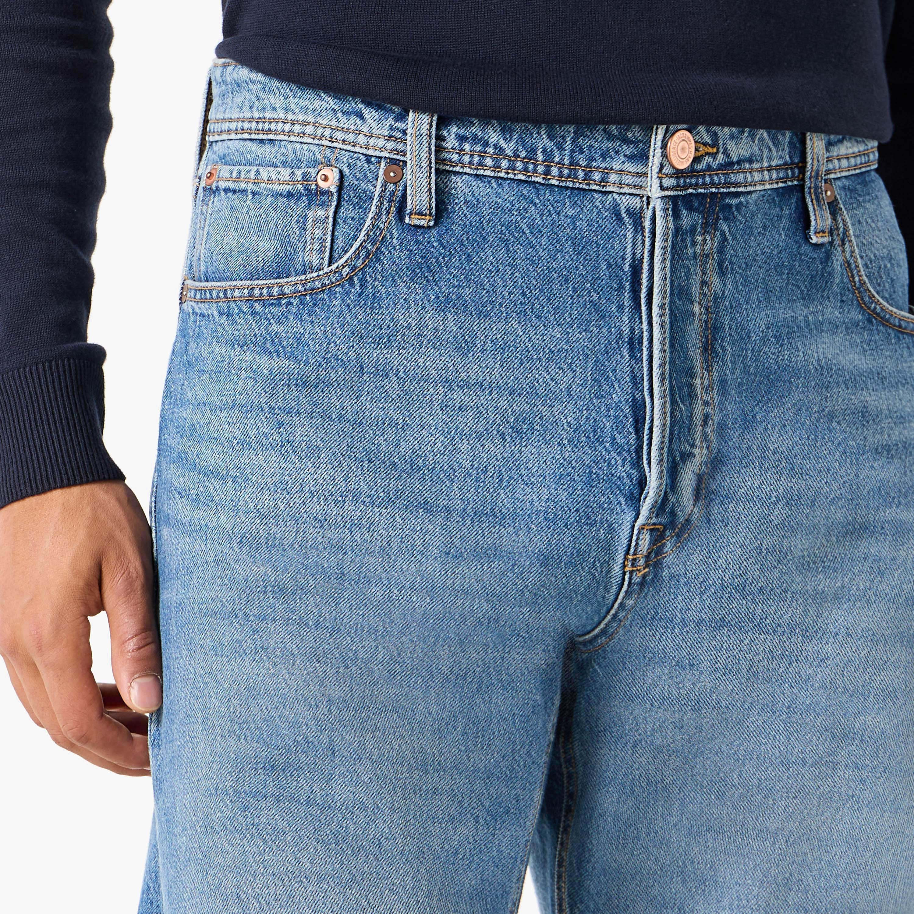 Jack & Jones Regular Fit Plain 5 Pockets Mid-Rise Men's Jeans-men-clothing-bottoms-jeans-image-4
