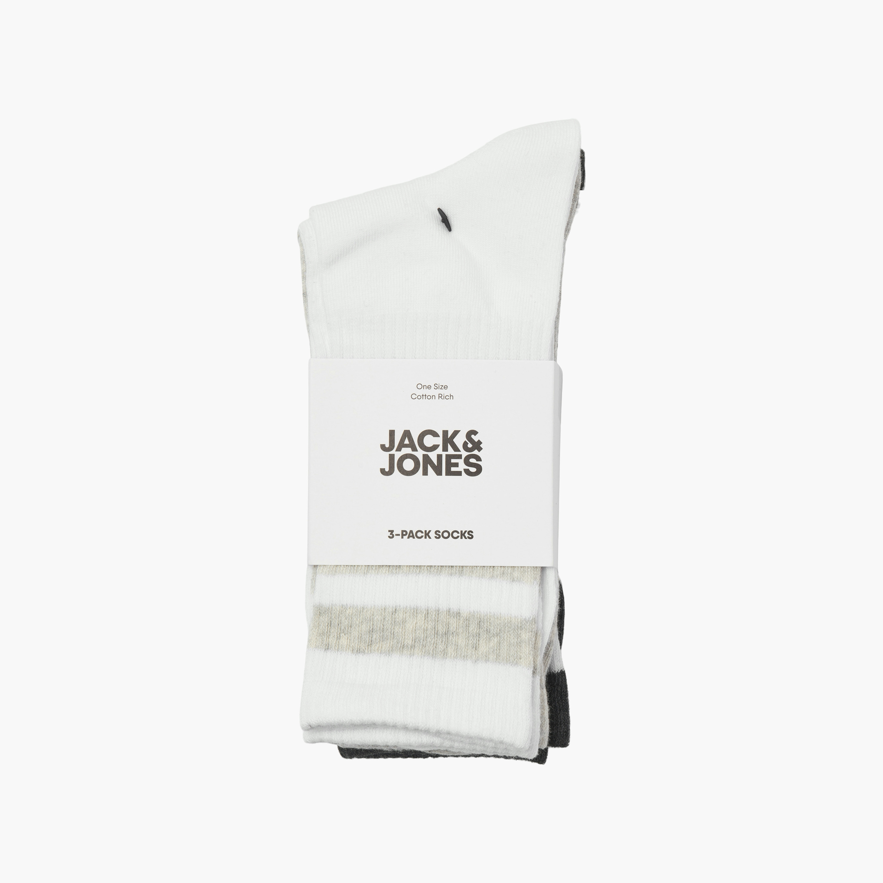 مجموعة من 3 جوارب رجالية سادة من جاك أند جونز-men-socks-image-4