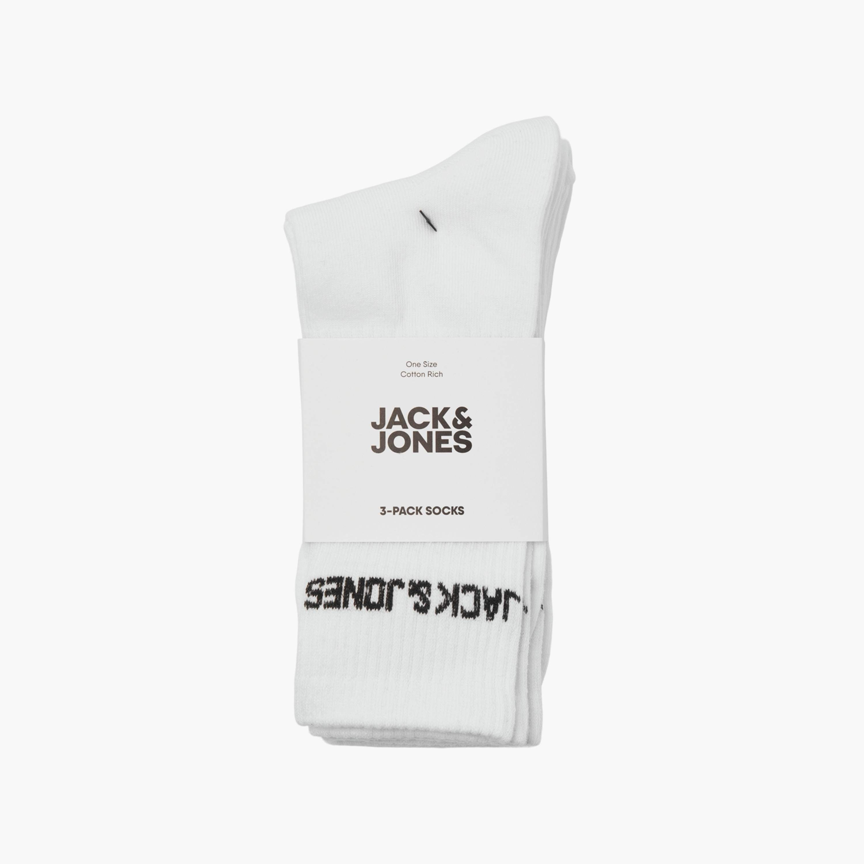 Jack & Jones Pack of 3 Patterned Logo Mid-Calf Socks-men-socks-image-3