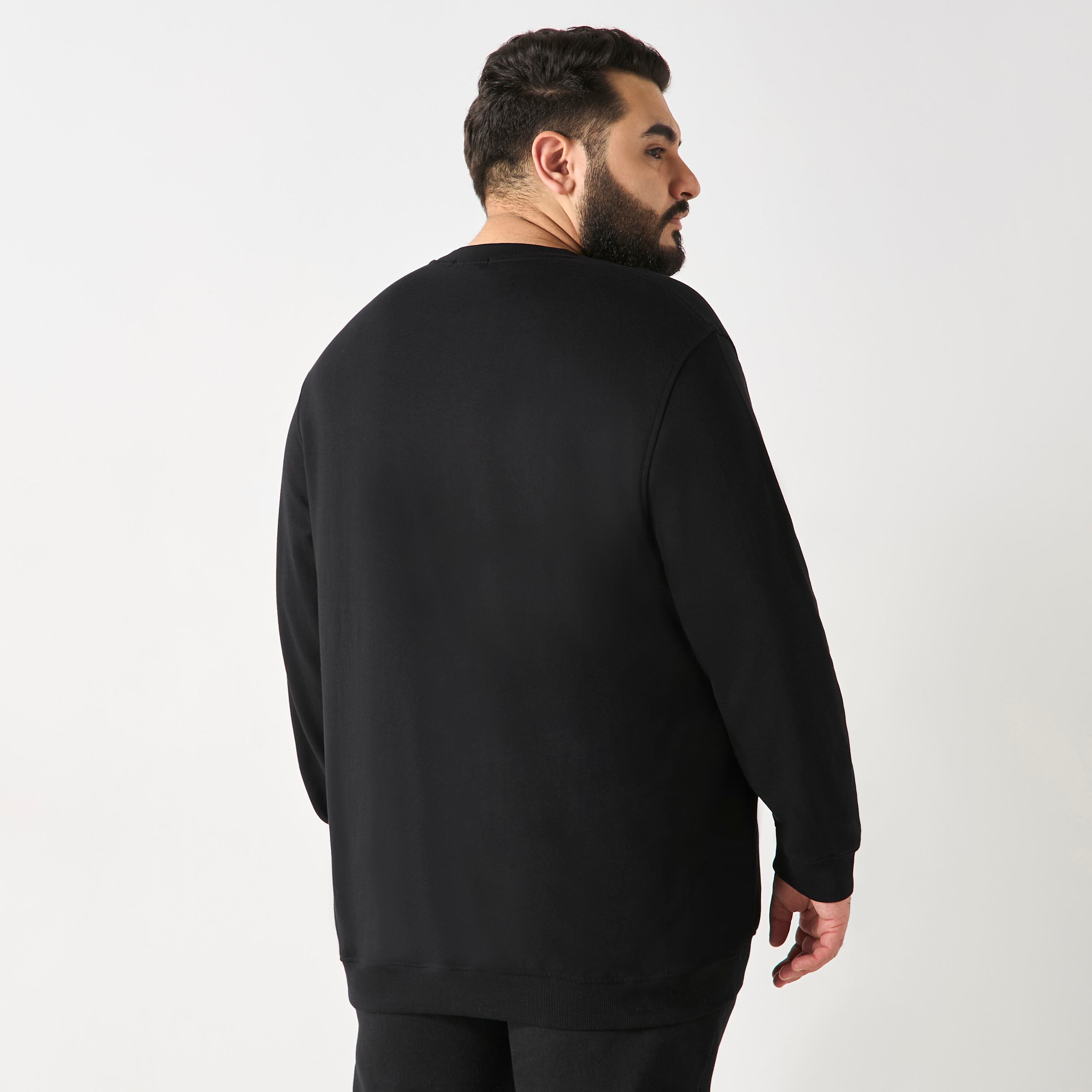 Jack & Jones Plus Size Logo Crew Neck Long Sleeves Sweatshirt-men-winterwear-hoodiesandsweatshirts-image-3