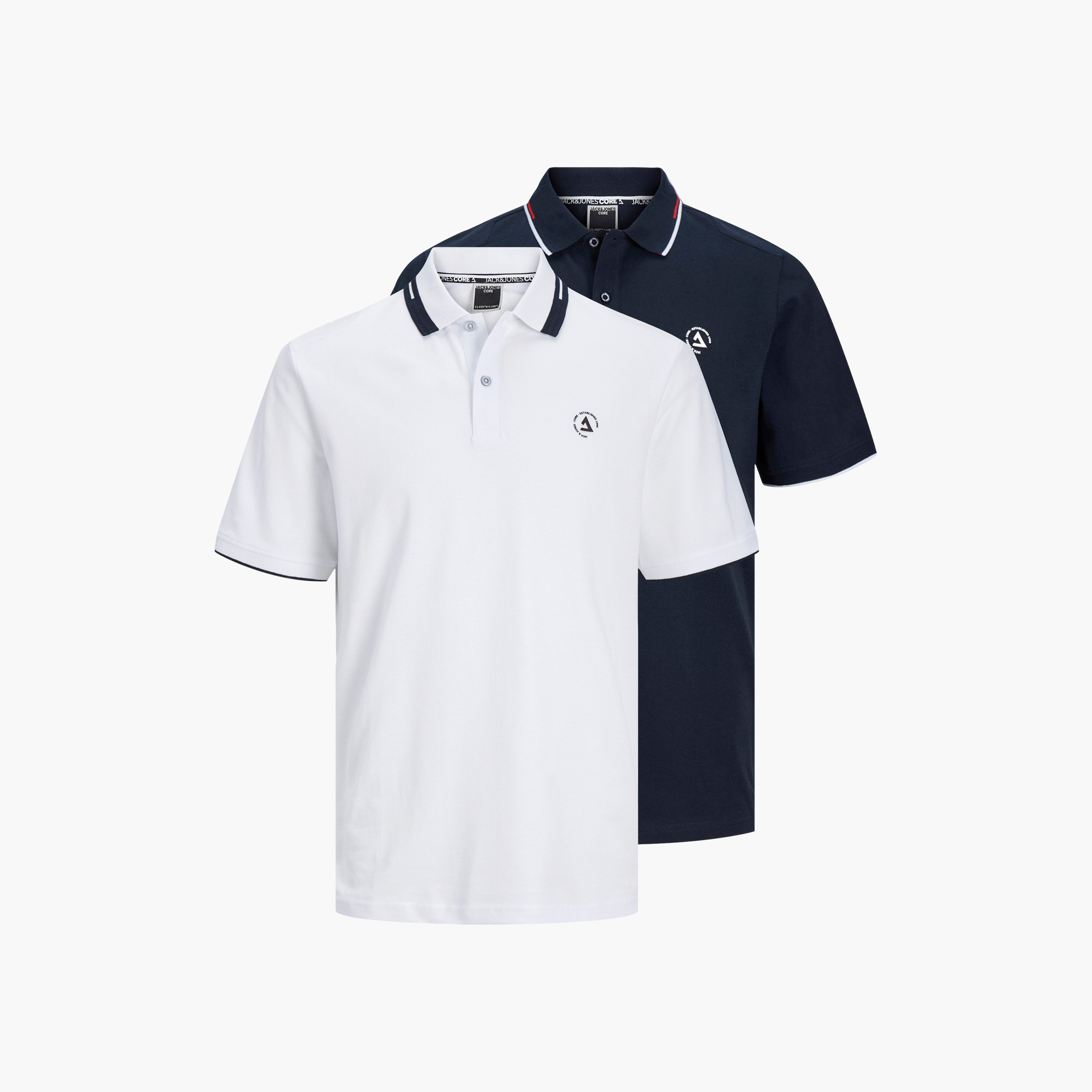Jack & Jones Pack of 2 Plain Collared Short Sleeves Polo T-Shirt-men-clothing-tshirtsandpolos-polos-image-1