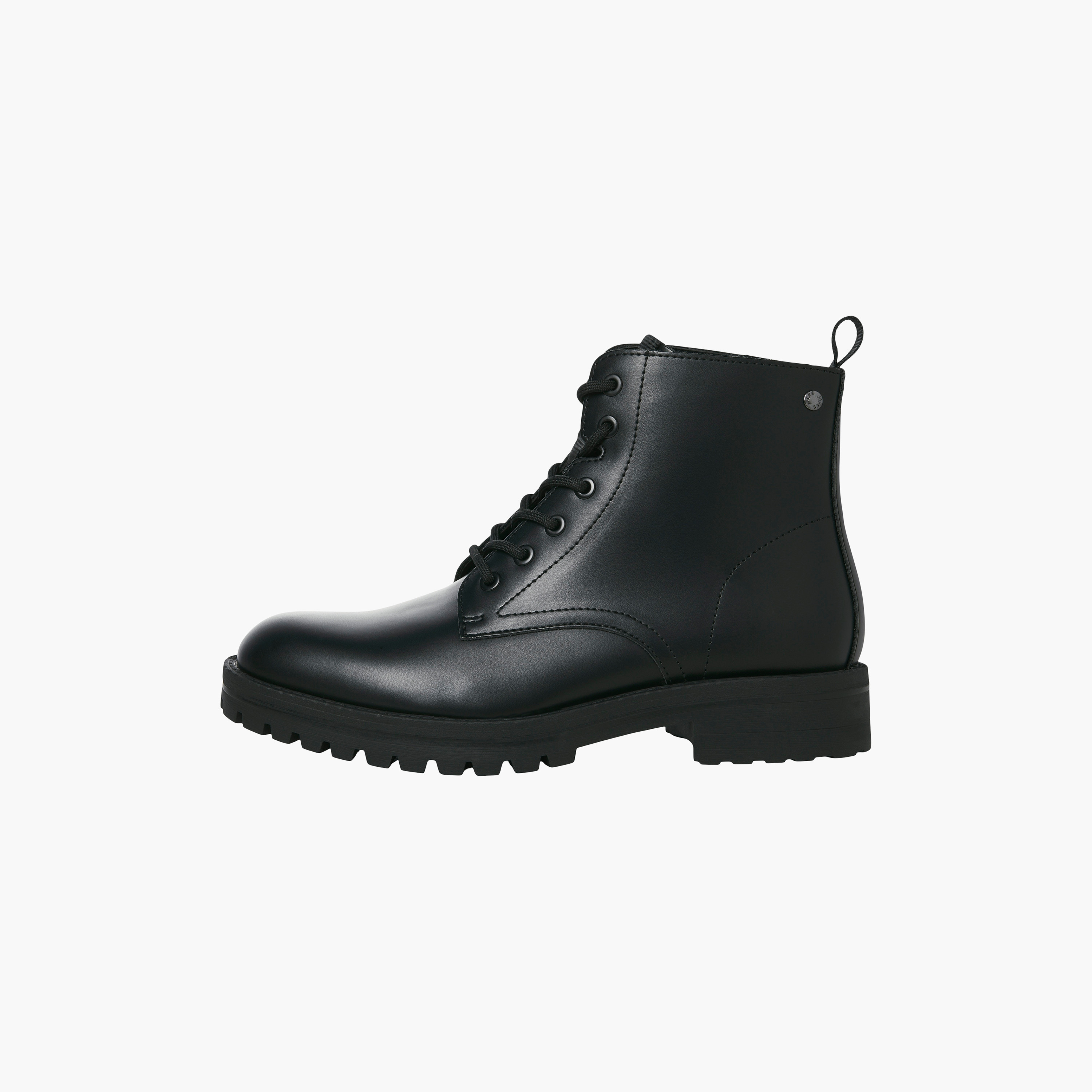 حذاء بوط رجالي برباط للكاحل سادة من جاك أند جونز | 12262819-men-shoes-boots-image-4