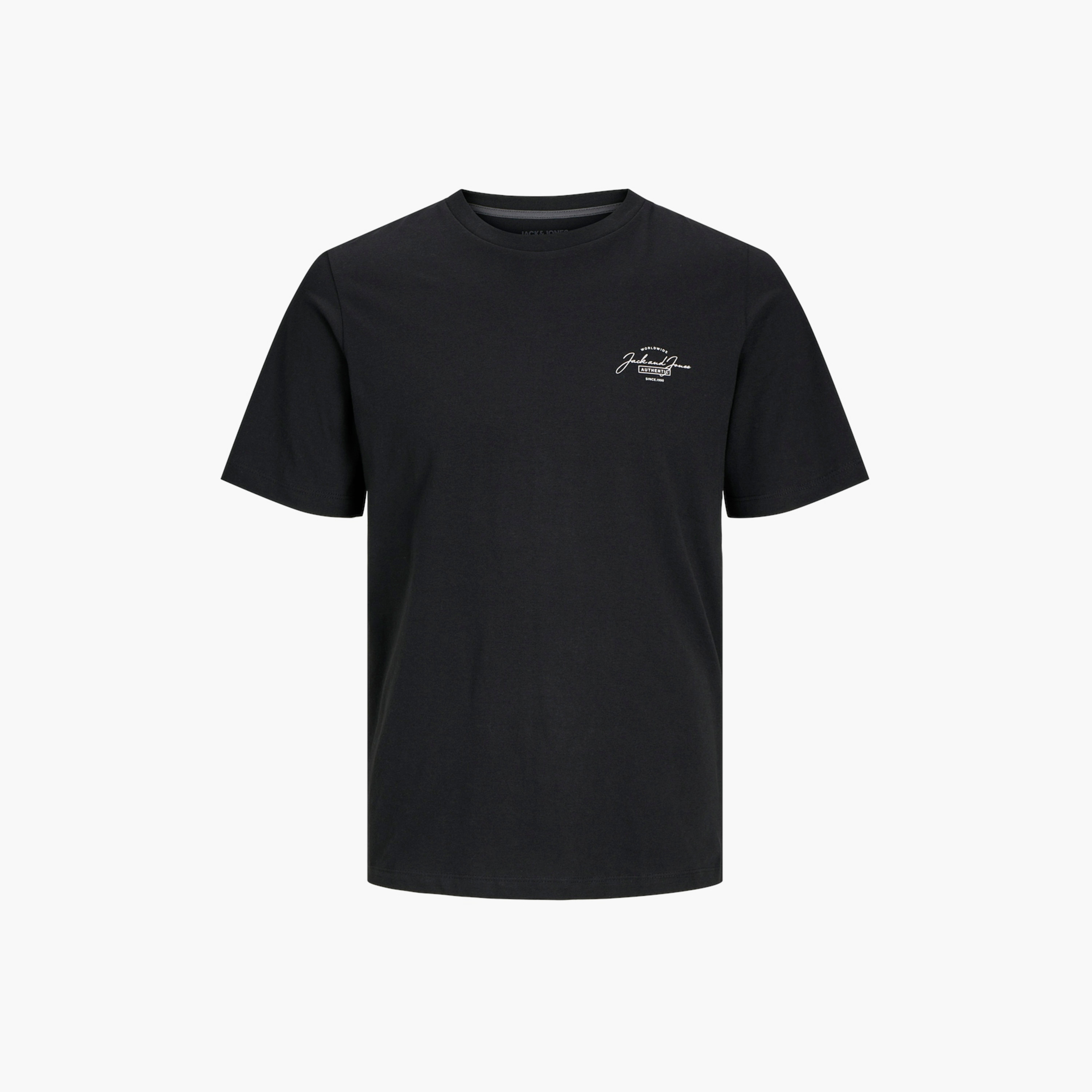 تي شيرت مقاس كبير سادة بياقة دائرية وأكمام قصيرة من جاك آند جونز-men-clothing-tshirtsandpolos-tshirts-image-1