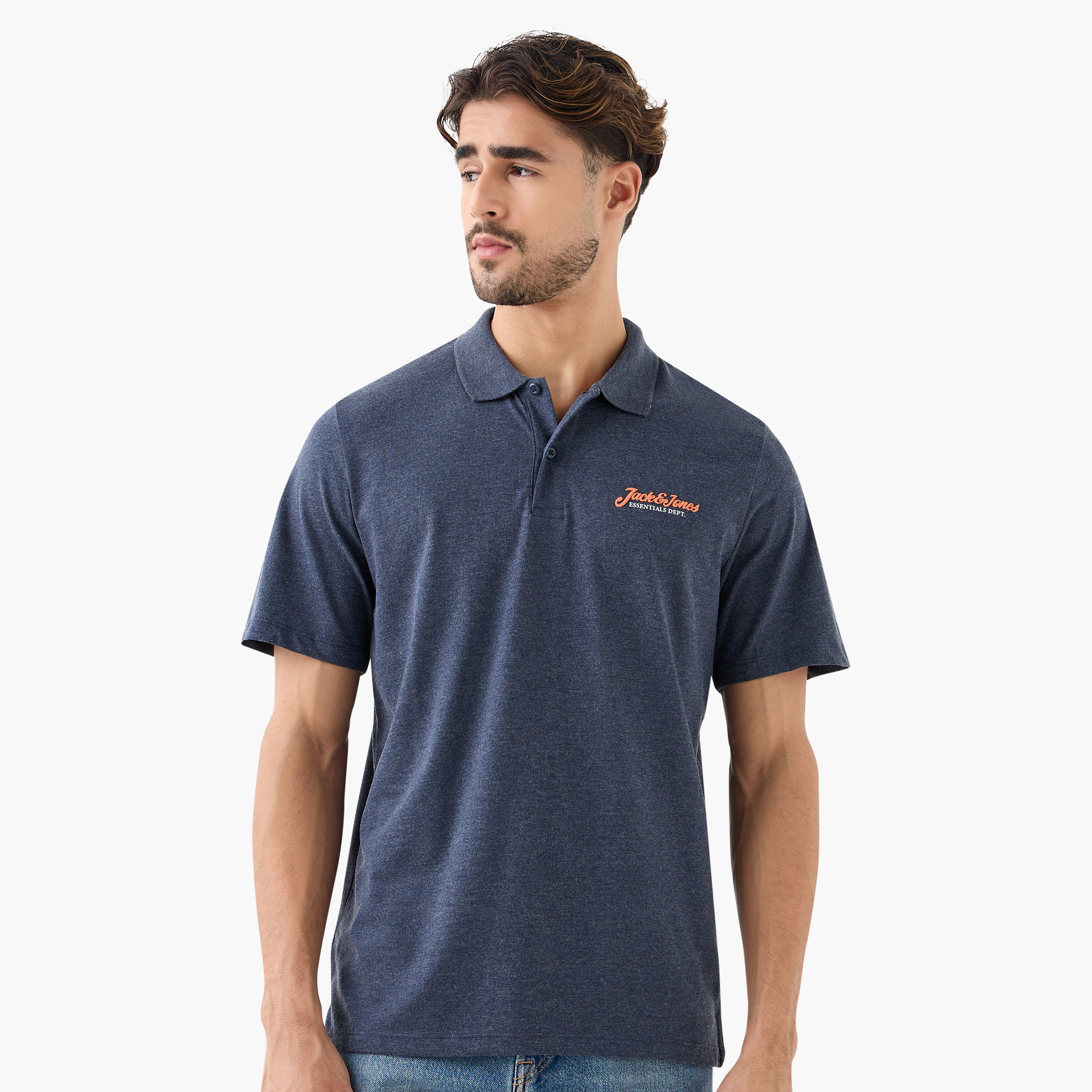 تي شيرت بولو رجالي بياقة عادية وأكمام قصيرة من جاك آند جونز-men-clothing-tshirtsandpolos-polos-image-1