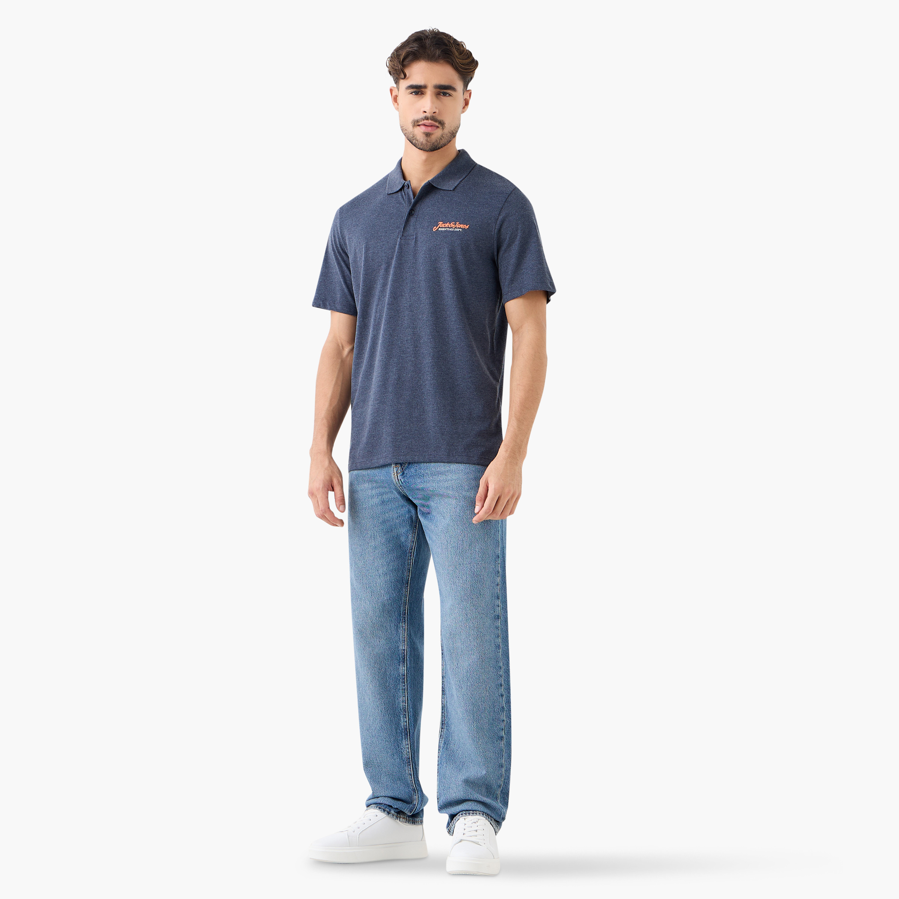 تي شيرت بولو رجالي بياقة عادية وأكمام قصيرة من جاك آند جونز-men-clothing-tshirtsandpolos-polos-image-2