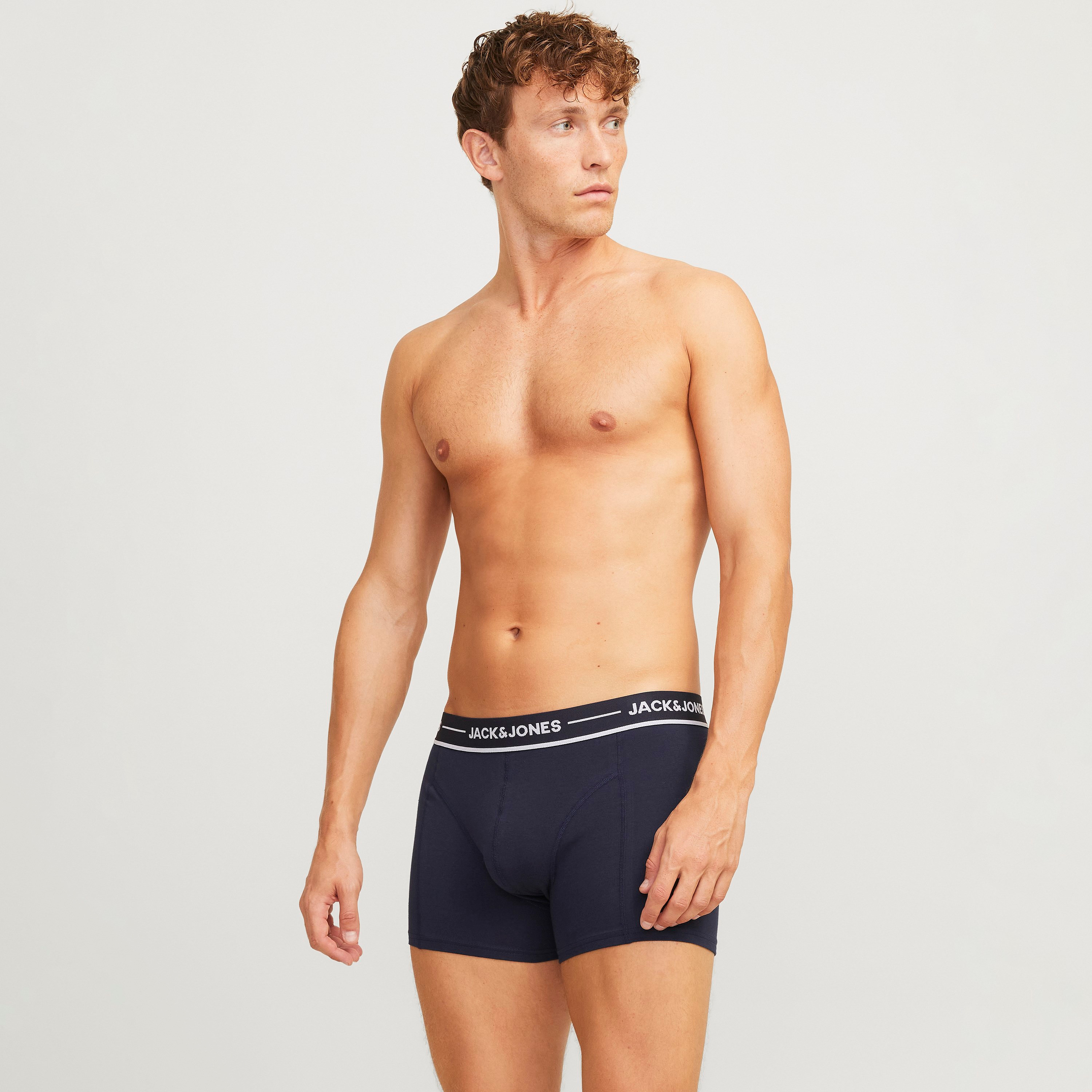 Jack & Jones Pack of 3 Brand Print Elasticated Waistband Men's Trunks-men-clothing-innerwear-underwear-image-2