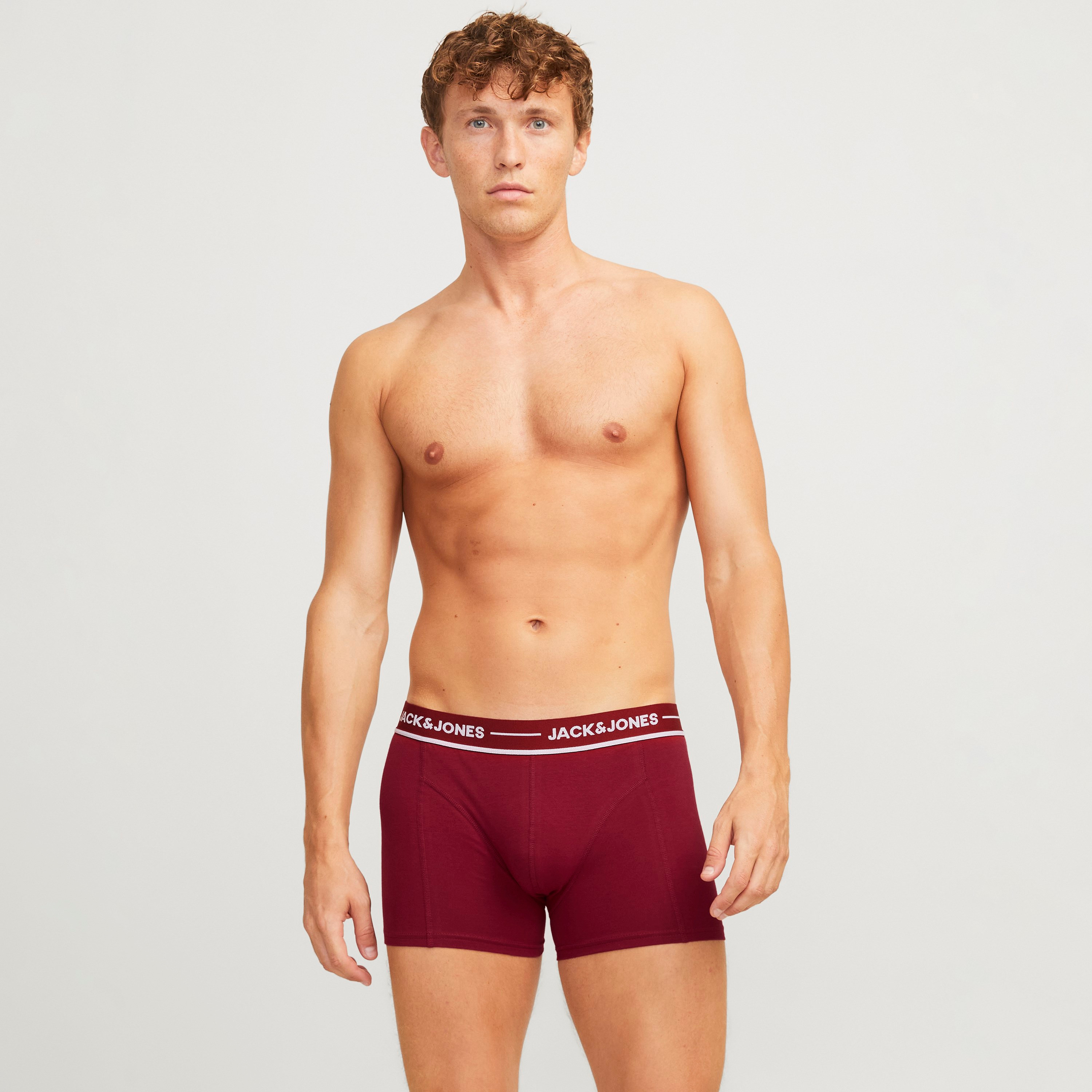 Jack & Jones Pack of 3 Brand Print Elasticated Waistband Men's Trunks-men-clothing-innerwear-underwear-image-3