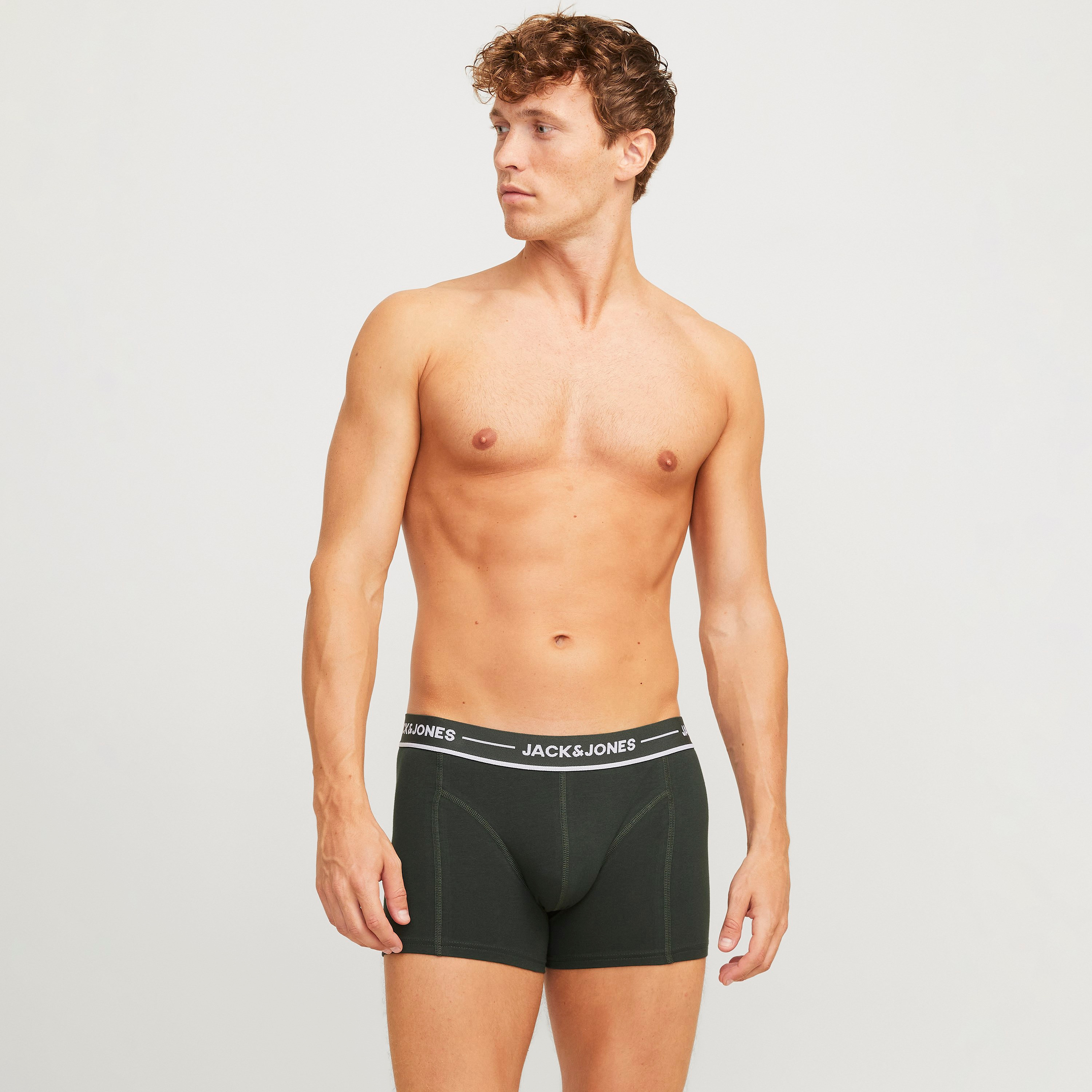 Jack & Jones Pack of 3 Brand Print Elasticated Waistband Men's Trunks-men-clothing-innerwear-underwear-image-4