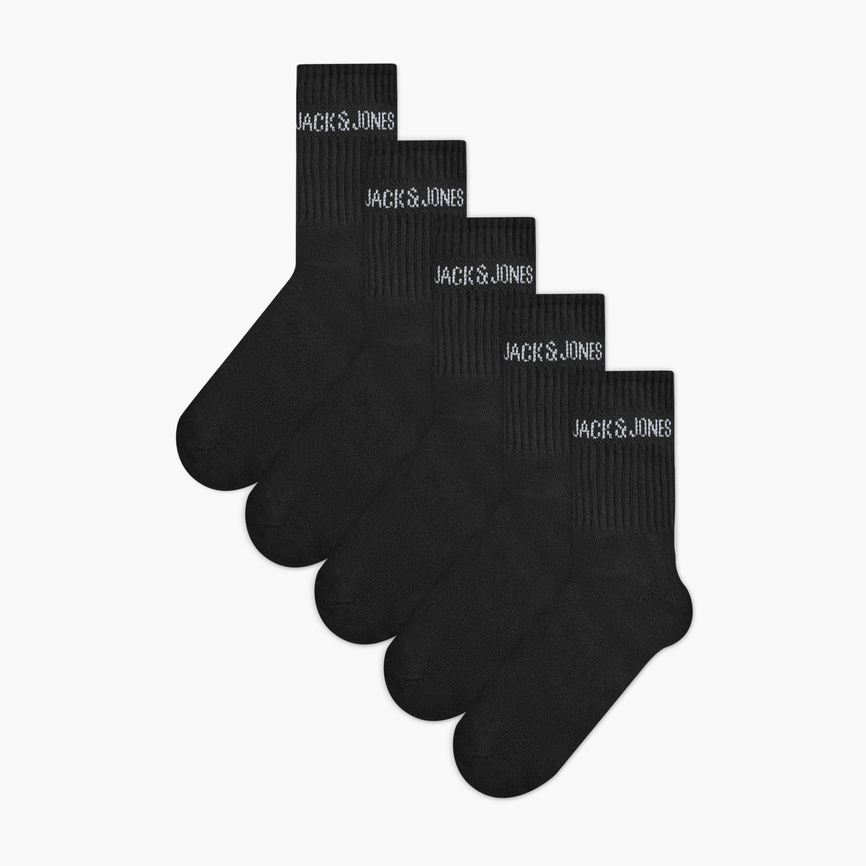 مجموعة من 5 جوارب تنس رياضية للرجال من جاك اند جونز-men-socks-image-1
