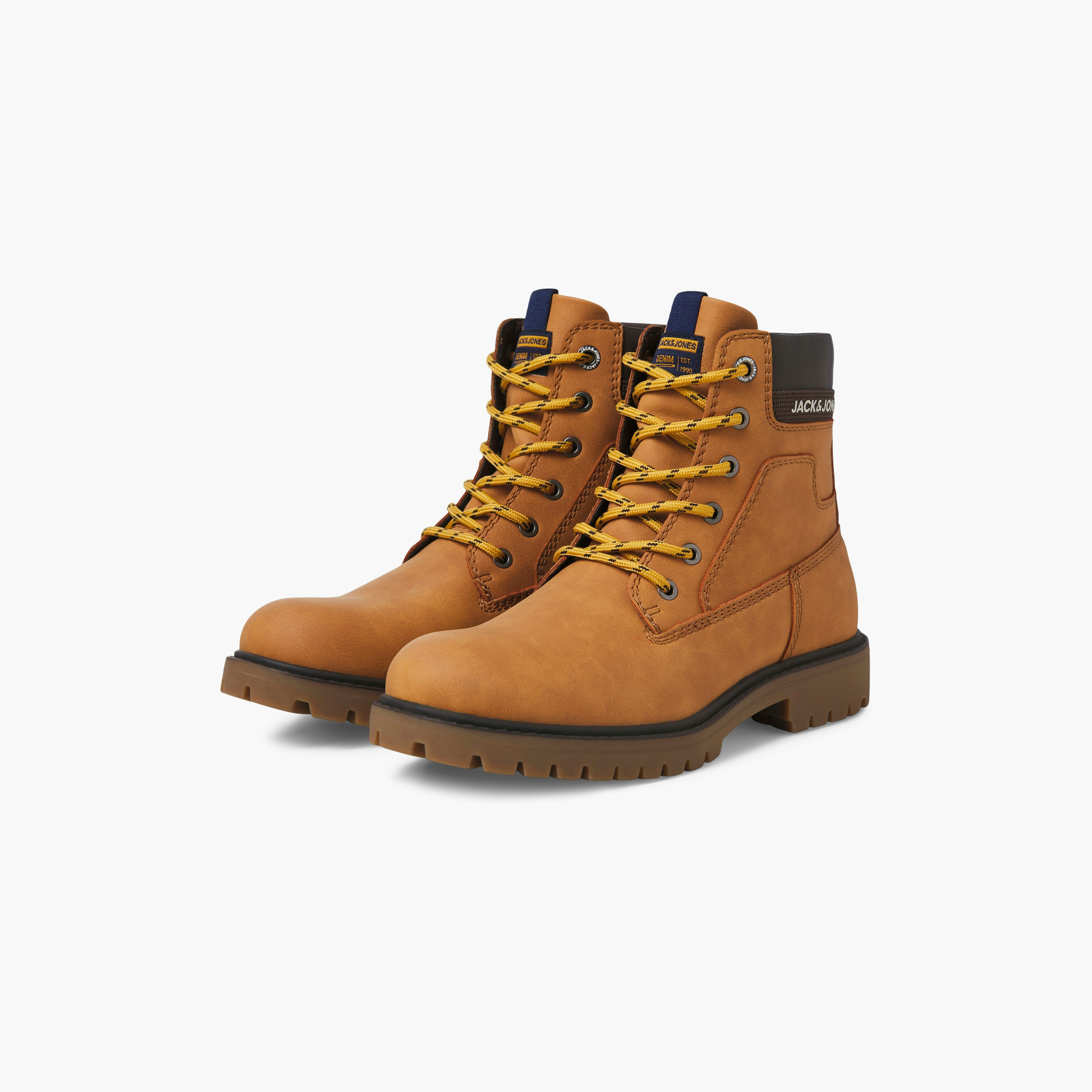 Jack & Jones Men's Lace-Up Plain Ankle Boots | 12267033-men-shoes-boots-image-1