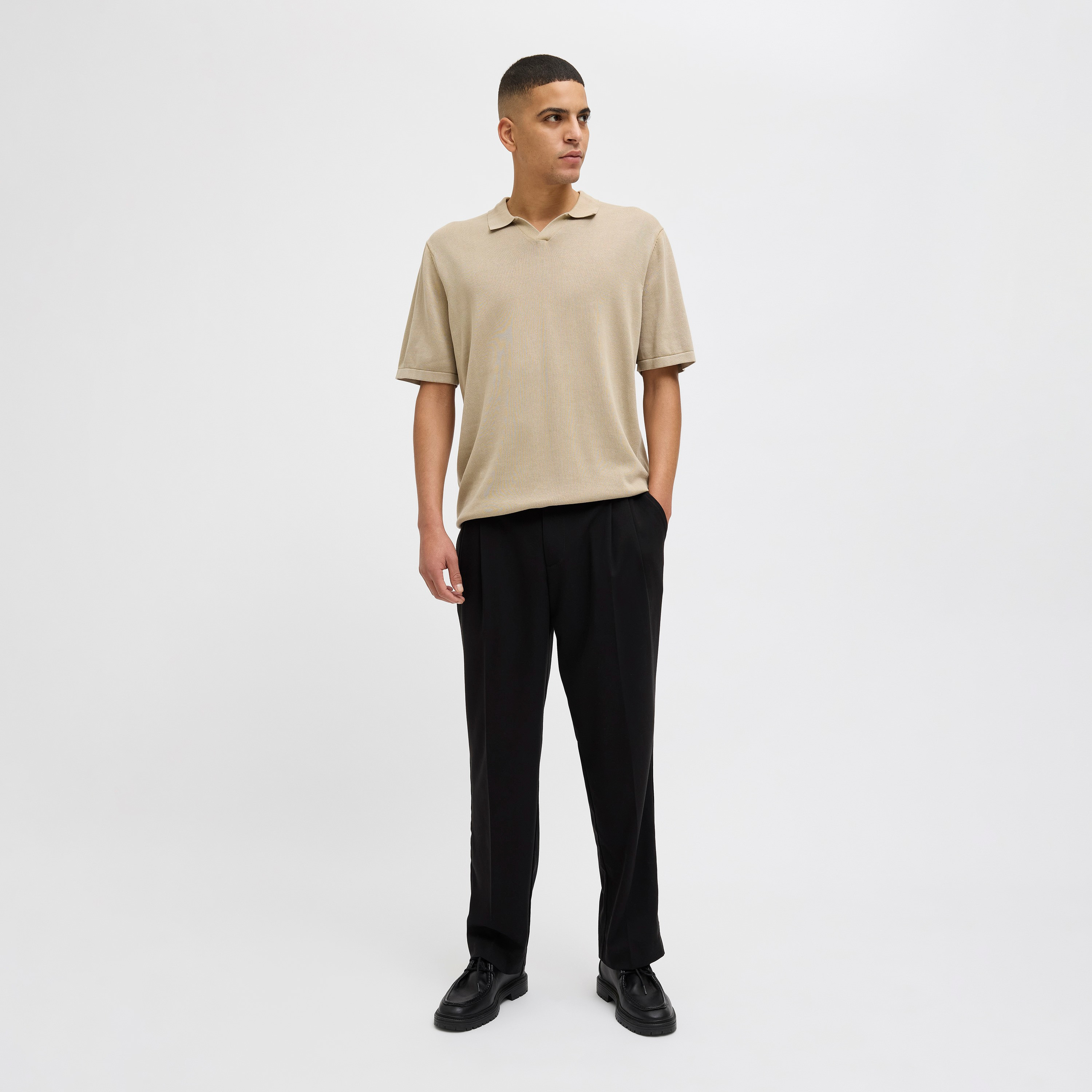 Jack & Jones Plain Mid Rise Drawstring Men's Trousers-men-clothing-bottoms-trousersandchinos-trousers-image-2