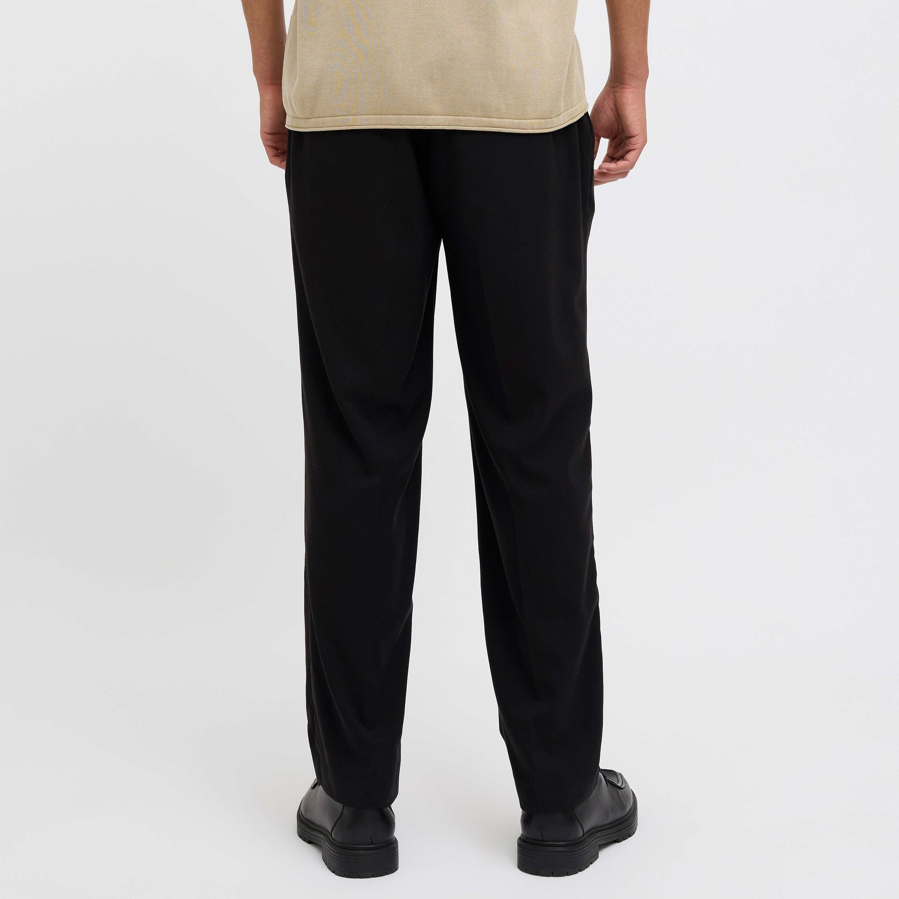 Jack & Jones Plain Mid Rise Drawstring Men's Trousers-men-clothing-bottoms-trousersandchinos-trousers-image-4