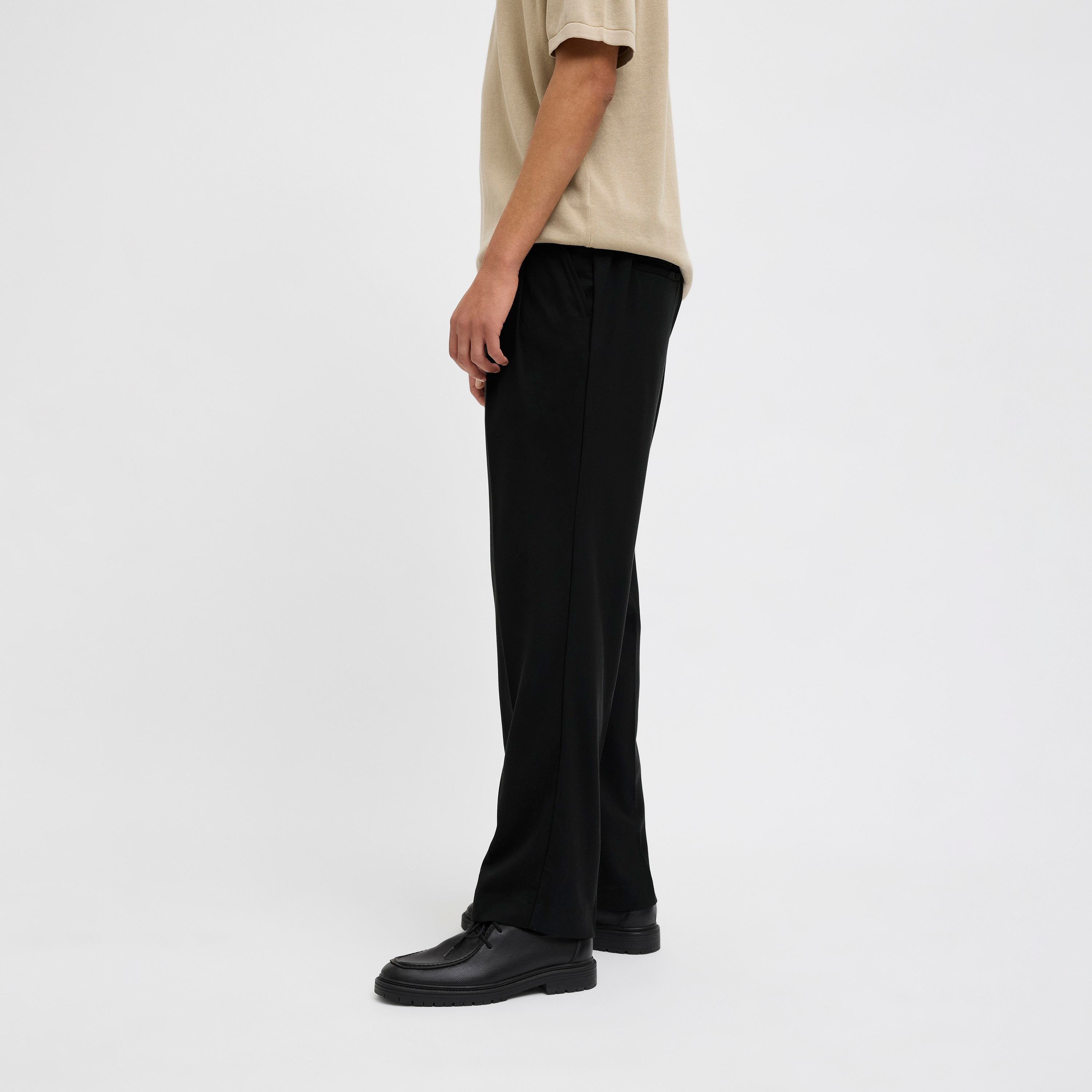 Jack & Jones Plain Mid Rise Drawstring Men's Trousers-men-clothing-bottoms-trousersandchinos-trousers-image-5