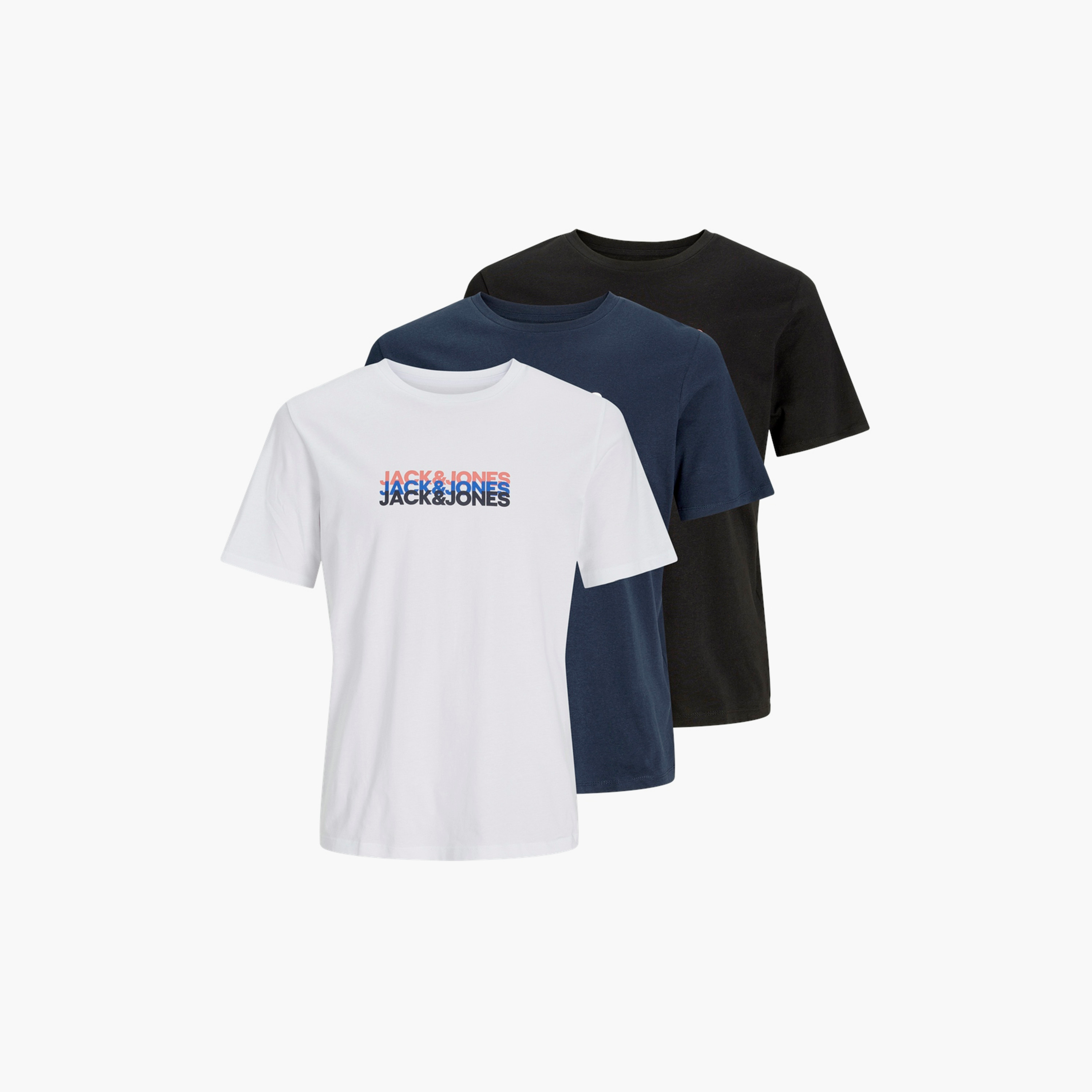 مجموعة تيشيرت بأكمام قصيرة ورقبة دائرية وشعار 3 قطع من جاك آند جونز-men-clothing-tshirtsandpolos-tshirts-image-1