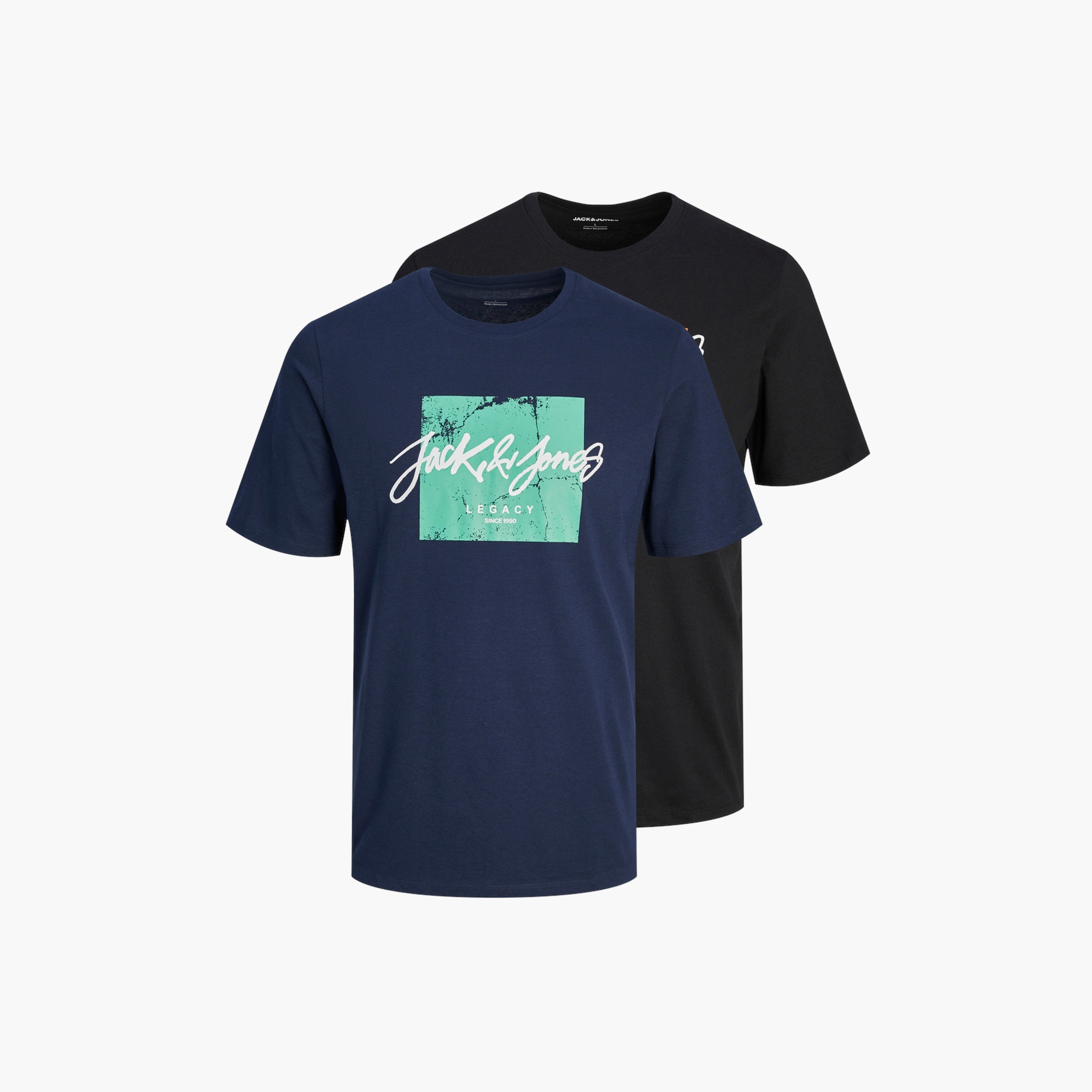 مجموعة من قطعتين تيشيرت بأكمام قصيرة ورقبة دائرية وشعار من جاك آند جونز-men-clothing-tshirtsandpolos-tshirts-image-1