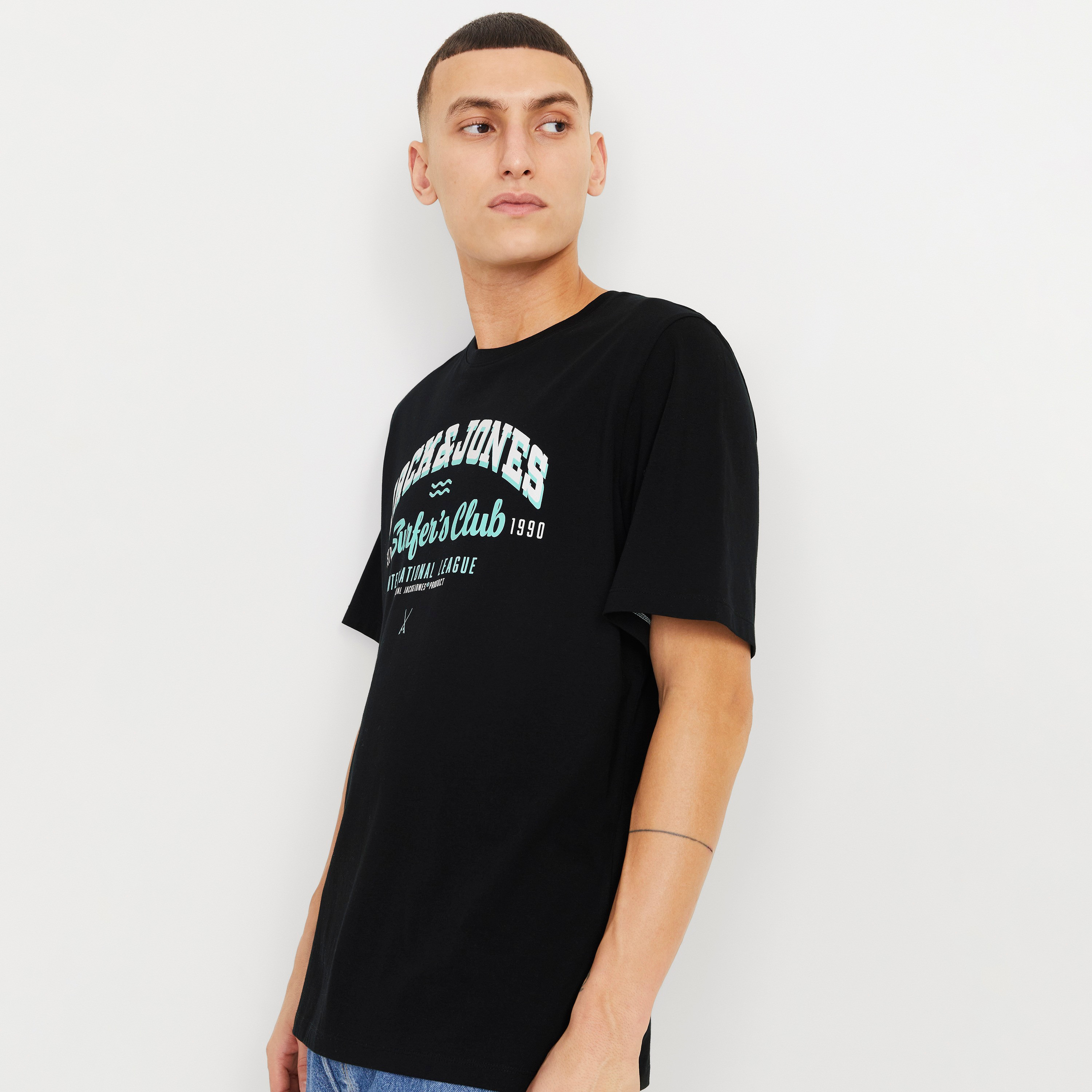 Jack & Jones Logo Round Neck Short Sleeves Men's T-Shirt-men-clothing-tshirtsandpolos-tshirts-image-3
