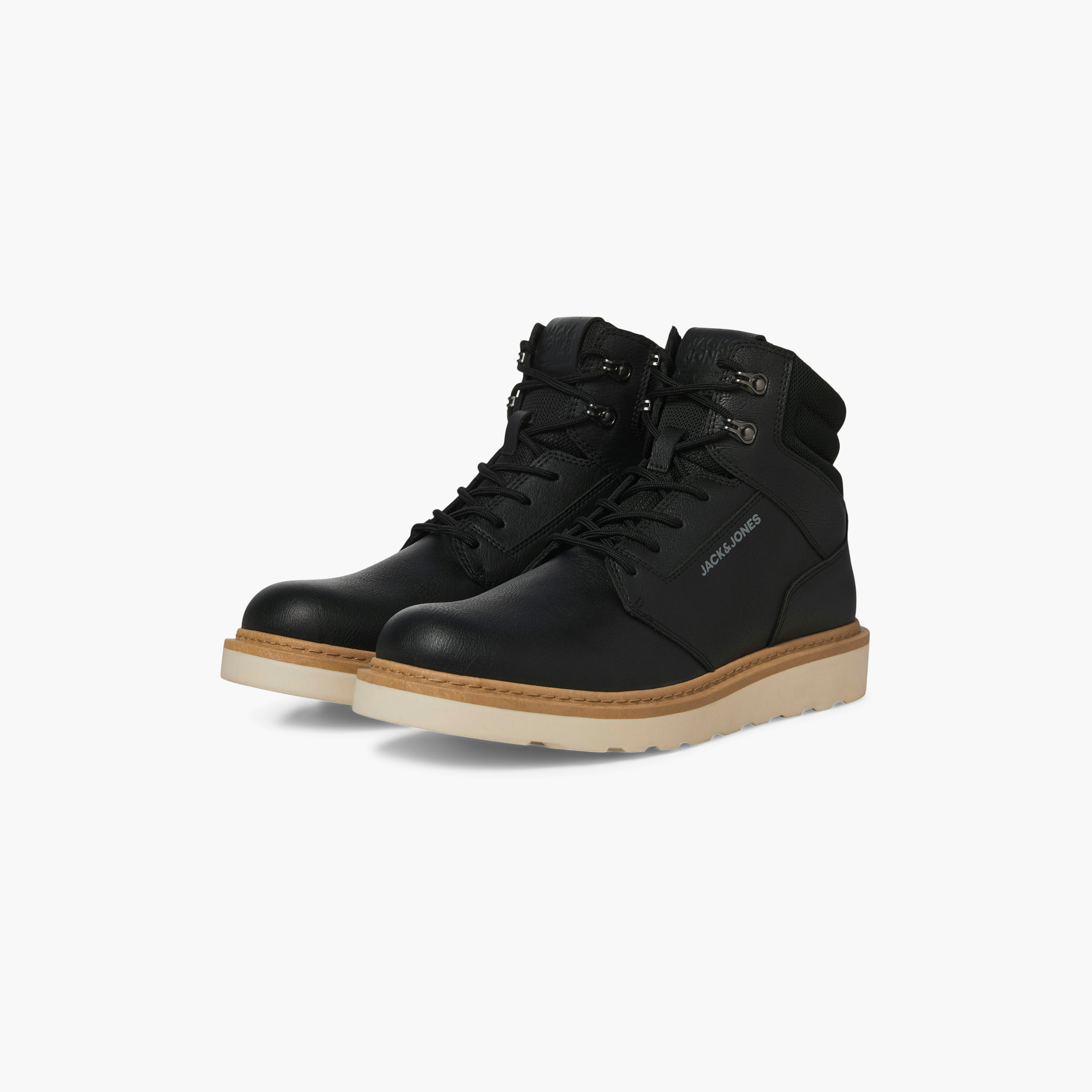 حذاء جاك آند جونز الرجالي ذو الرقبة الطويلة حتى الكاحل | 12268458-men-shoes-boots-image-1