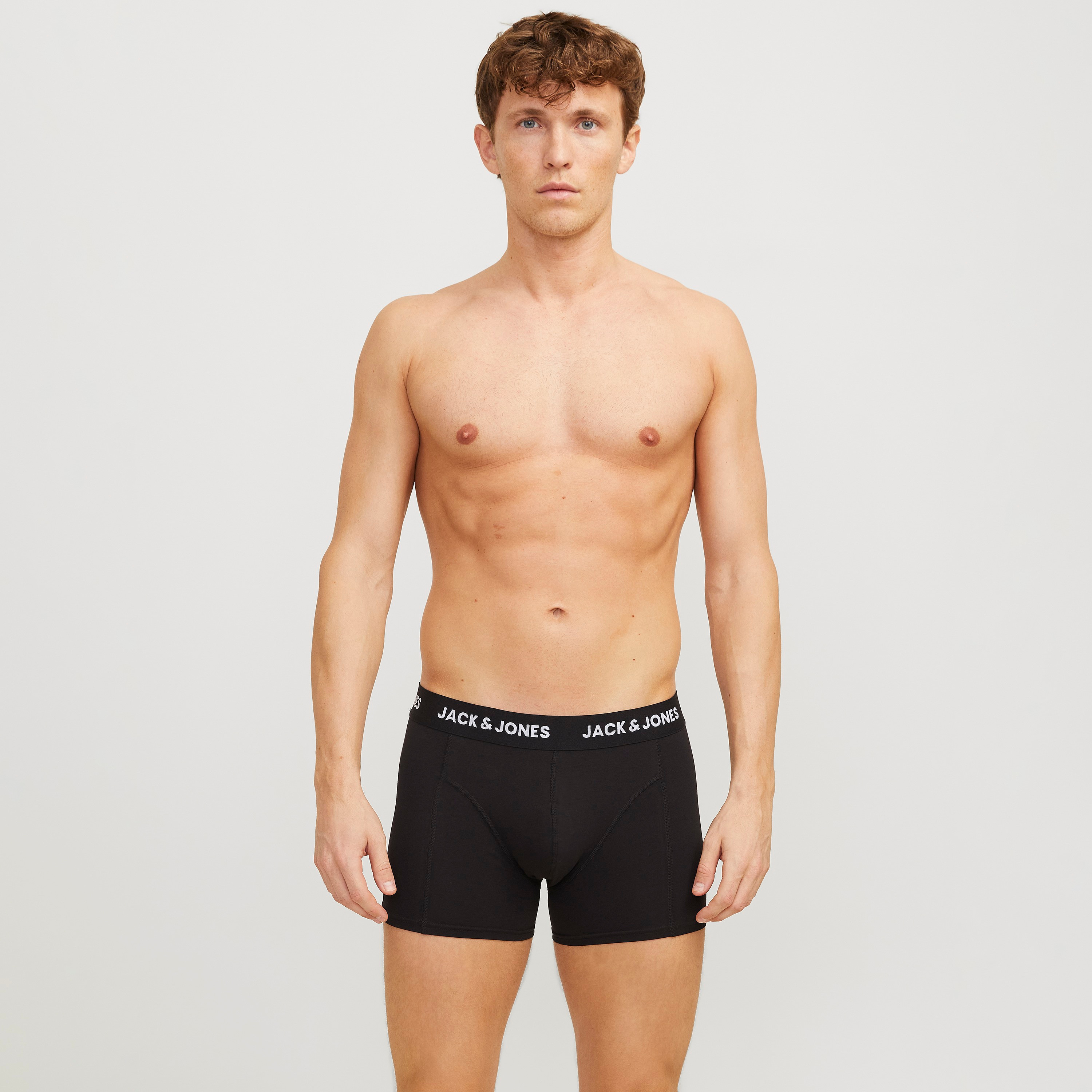 Jack & Jones Pack of 3 Brand Print Elasticated Waistband Men's Trunks-men-clothing-innerwear-underwear-image-2