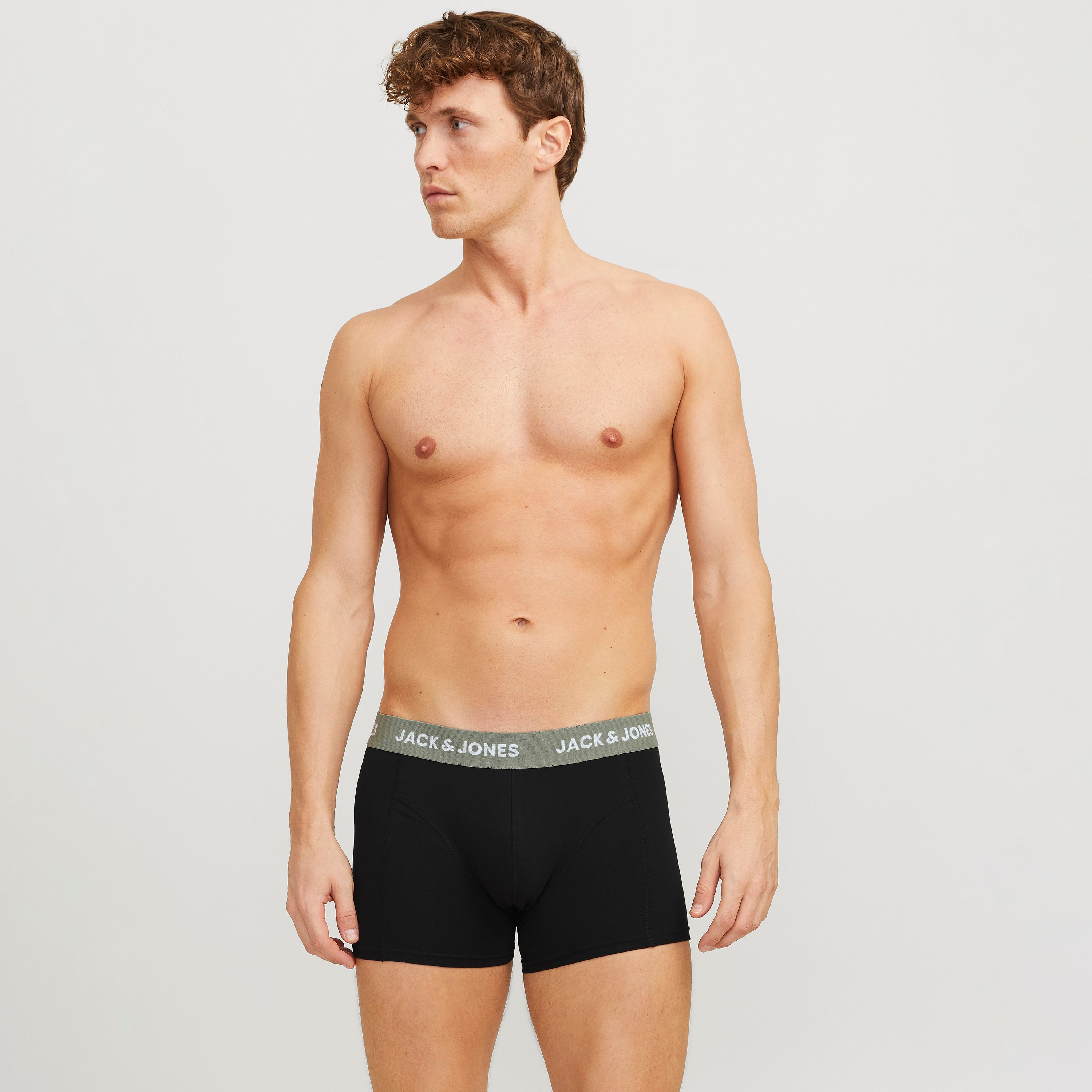 Jack & Jones Pack of 3 Brand Print Elasticated Waistband Men's Trunks-men-clothing-innerwear-underwear-image-3