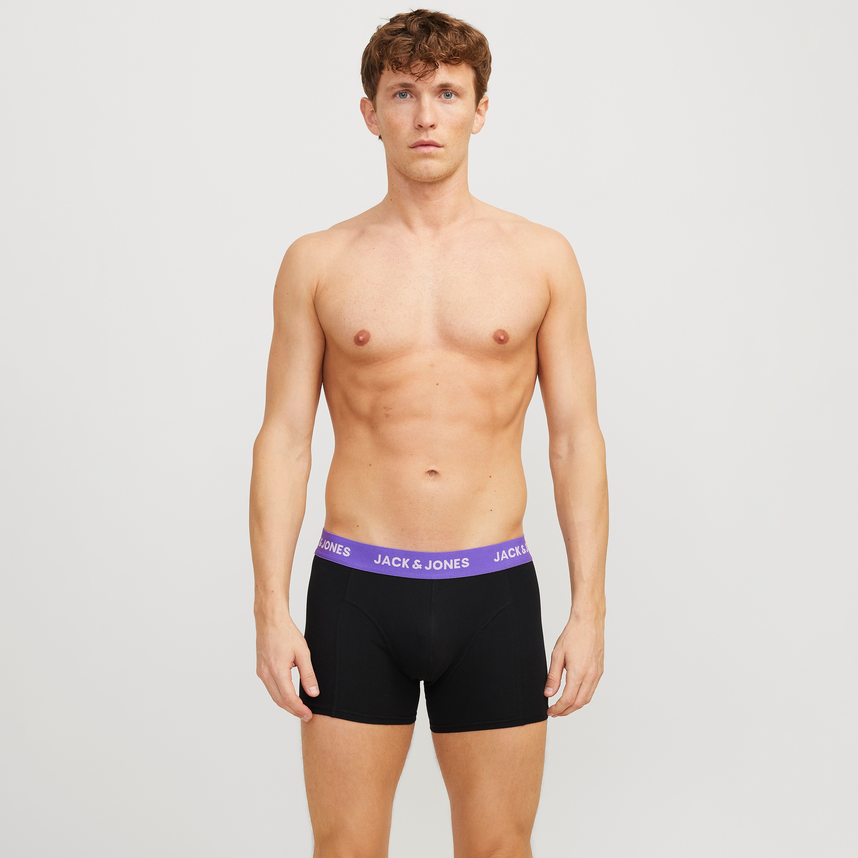 Jack & Jones Pack of 3 Brand Print Elasticated Waistband Men's Trunks-men-clothing-innerwear-underwear-image-4