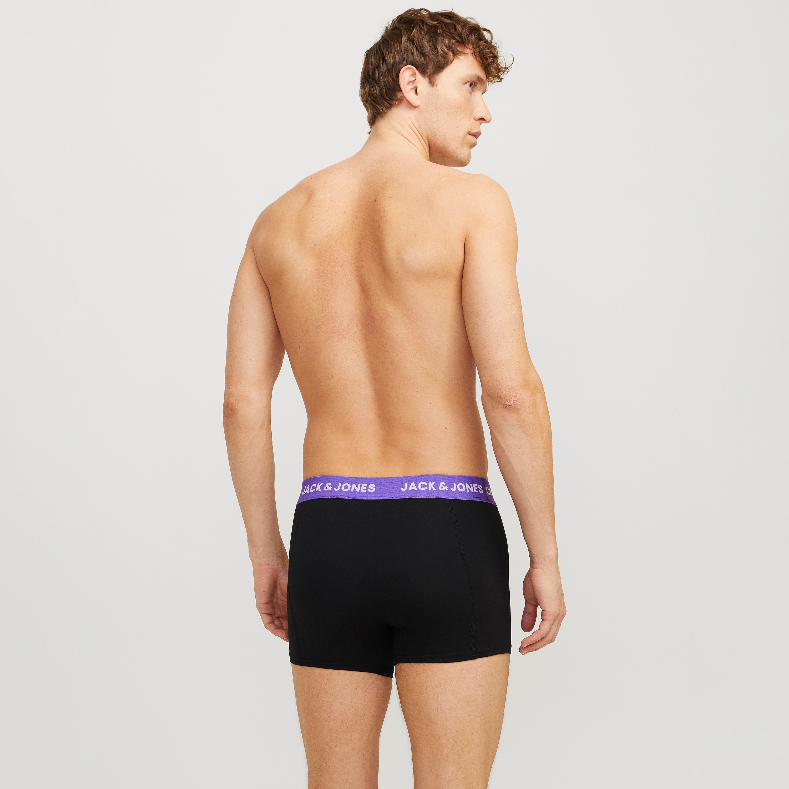 Jack & Jones Pack of 3 Brand Print Elasticated Waistband Men's Trunks-men-clothing-innerwear-underwear-image-5